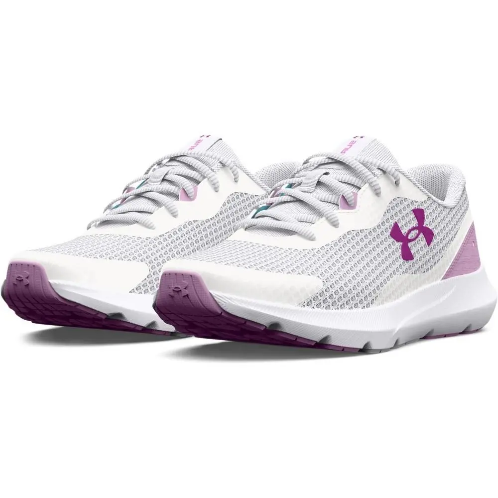 Under Armour Women`s UA Surge 3 Running Shoes - White/fresh Orchid - Size 7 - White/Fresh Orchid