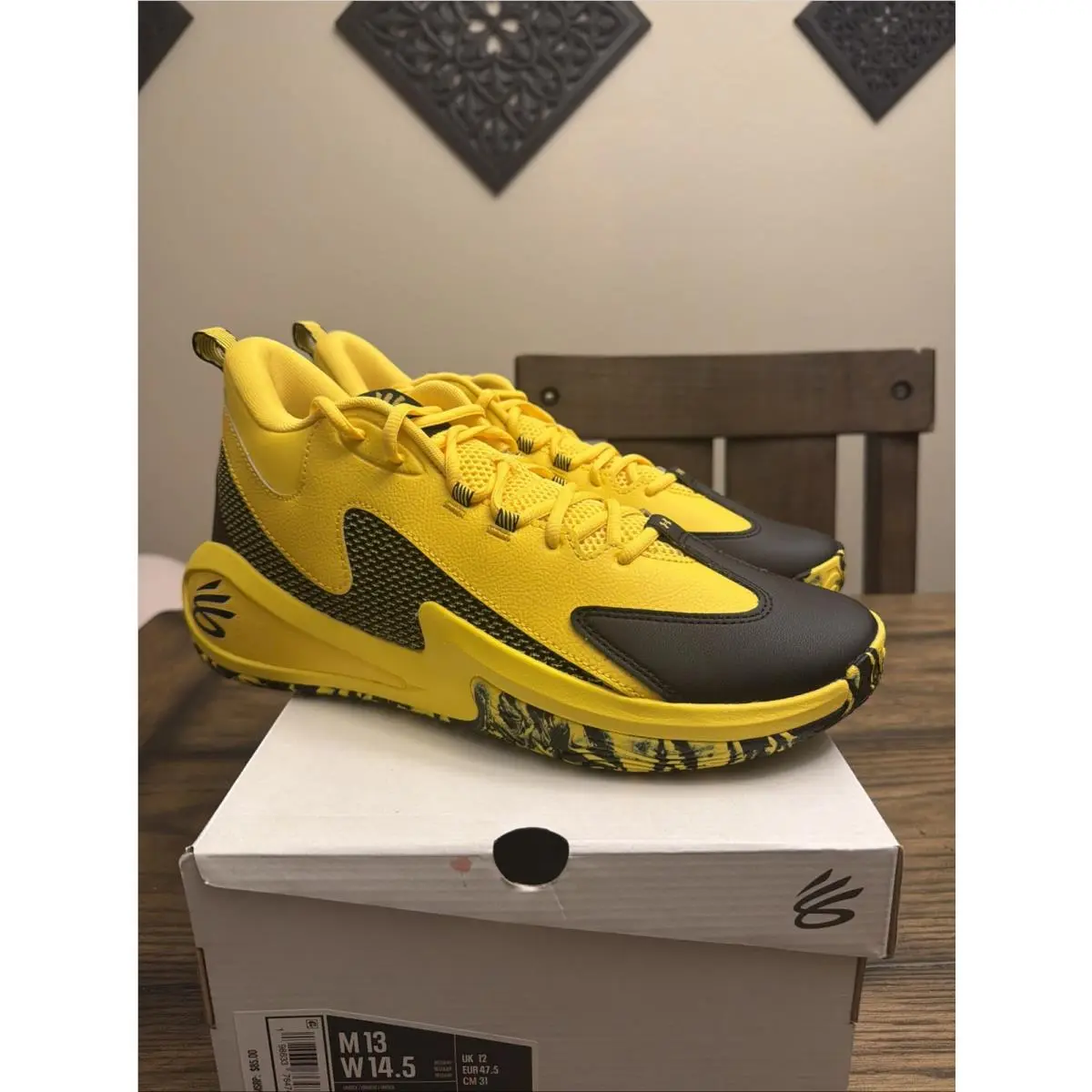 Under Armour Curry 3Z 25 Basketball Shoes Mens Sz 13 Yellow/black ..X3
