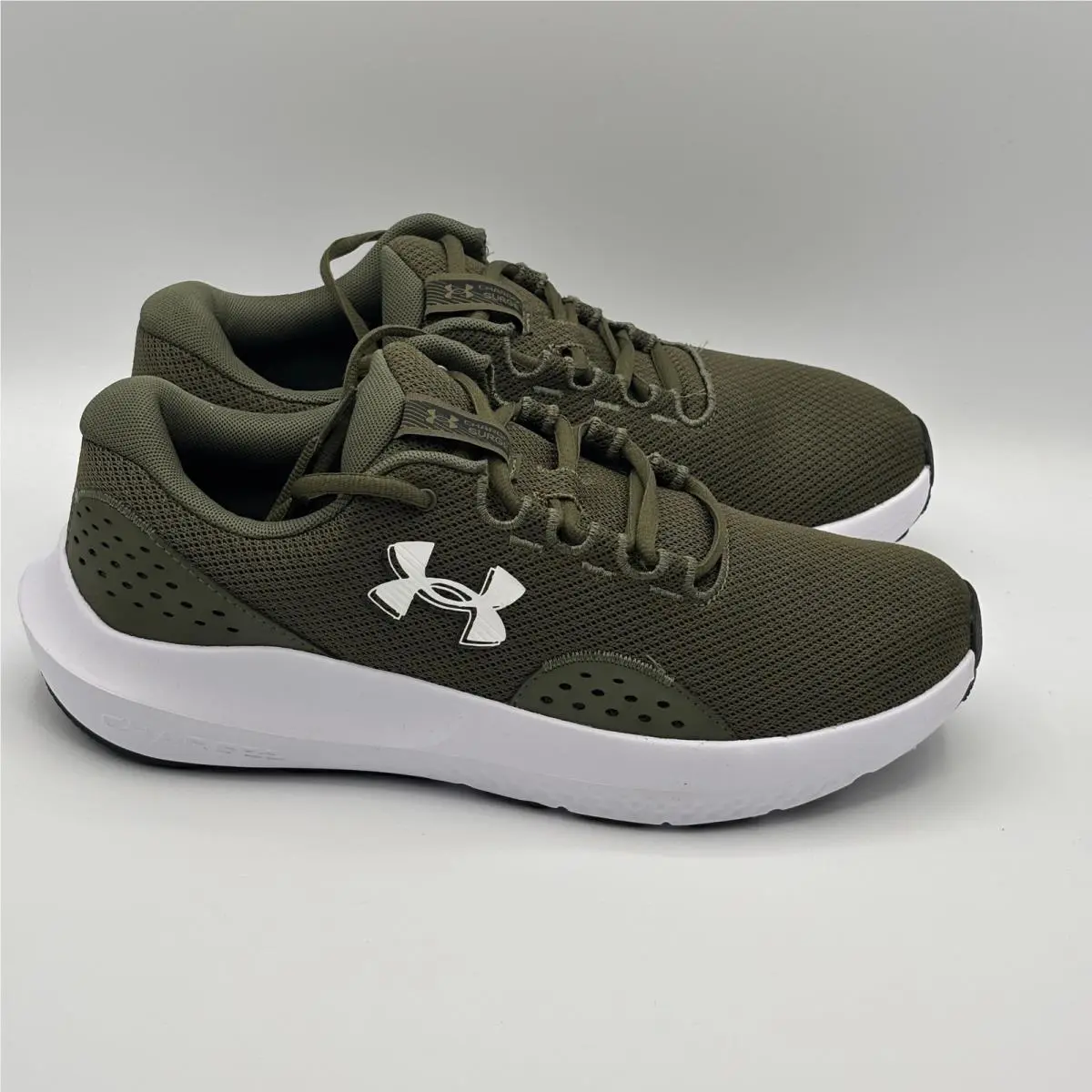 Under Armour Charged Surge 4 Shoes Mens Size 10.5 Olive Running 3027000-301