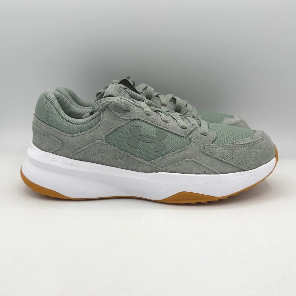 Under Armour UA W Edge Suede Shoes Women Size 9.5 Green White Casual 6003014-348
