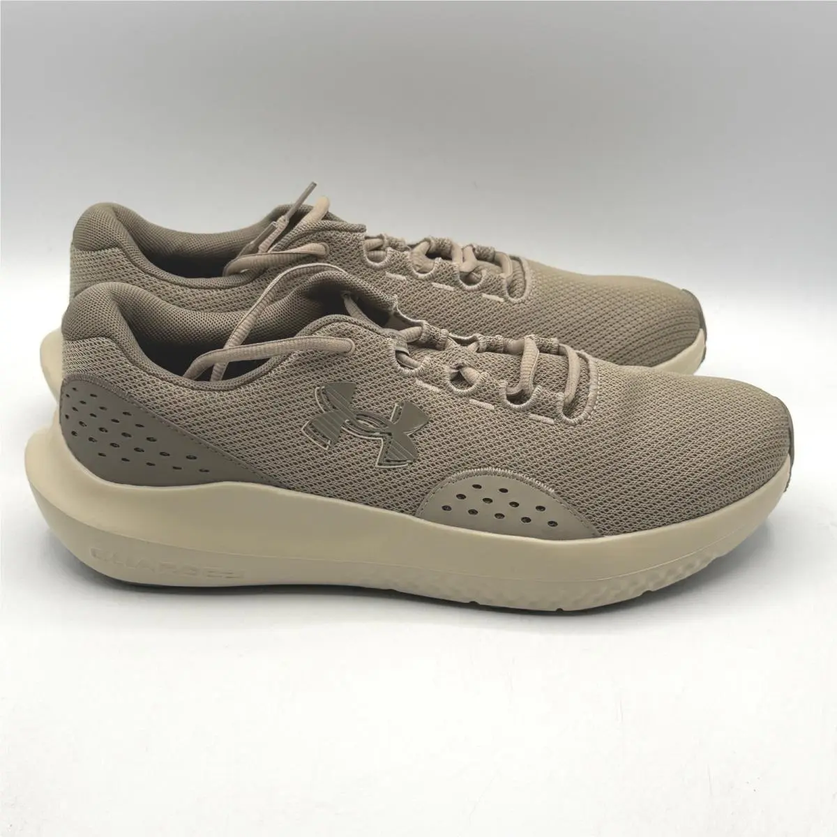 Under Armour Charged Surge 4 Shoes Men Size 10.5 Brown Tan Running 3027000-203
