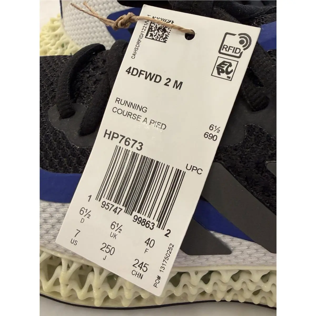Adidas shoes - 4DFWD 2 - HP7673 - Core Black / Night Metallic / Lucid Blue, Manufacturer: Core Black/Night Metallic/Lucid Blue 8