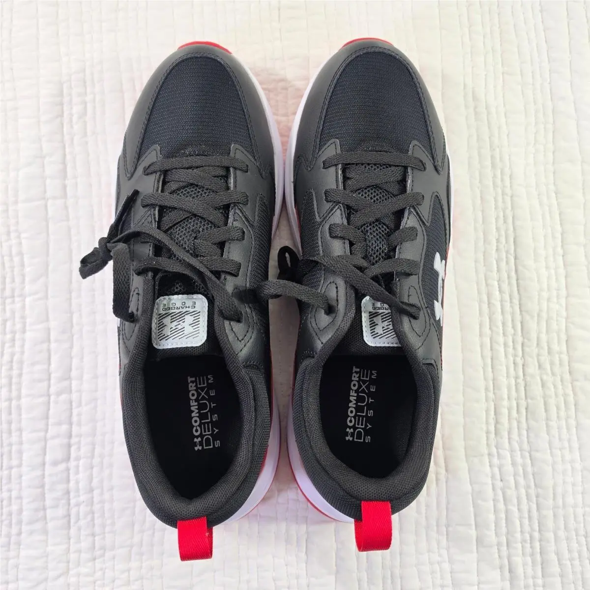 Under Armour Charged Edge Mens Training Shoes Black Red White 3026727-001 12