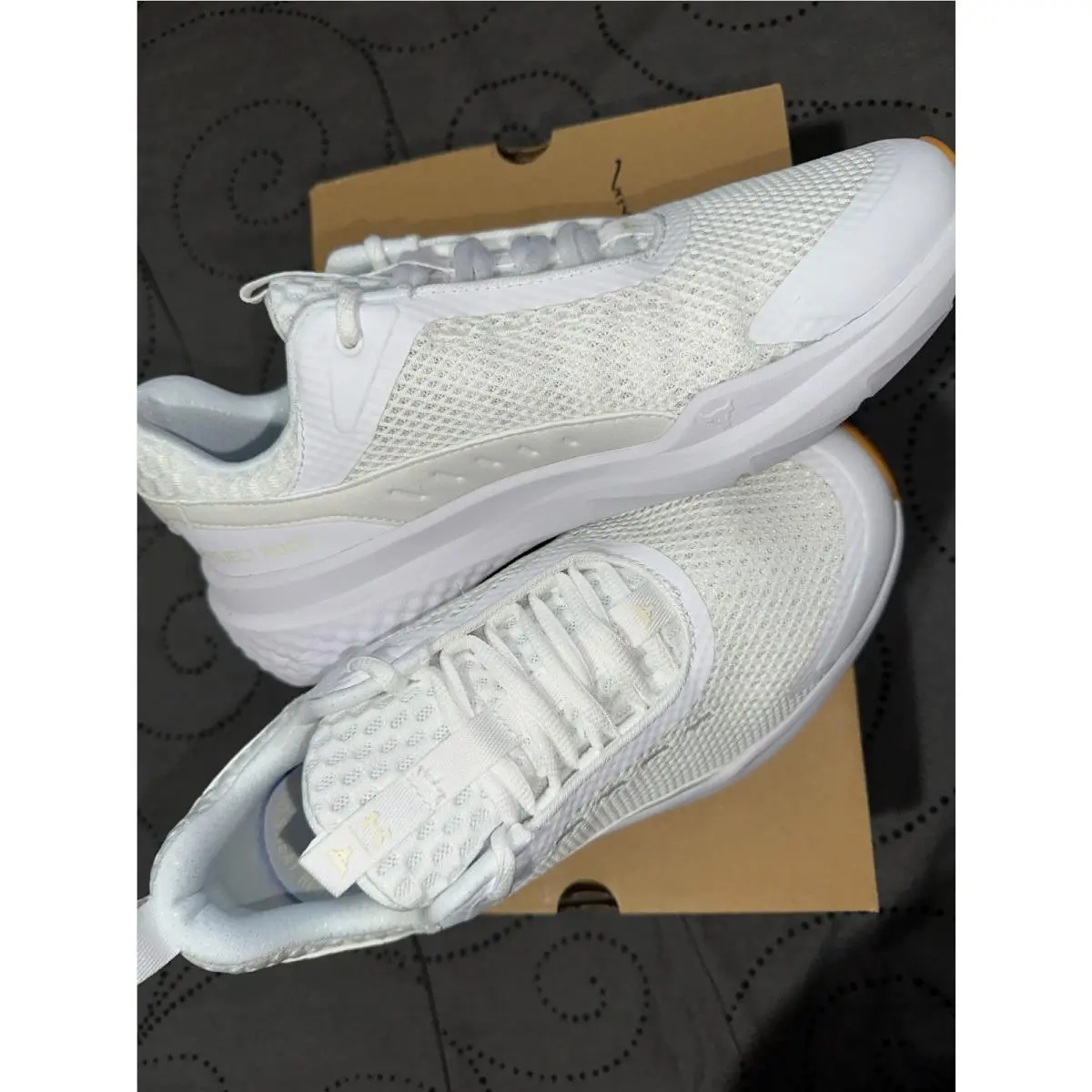 Under Armour The Rock Charged White Shoes Size 8 Men