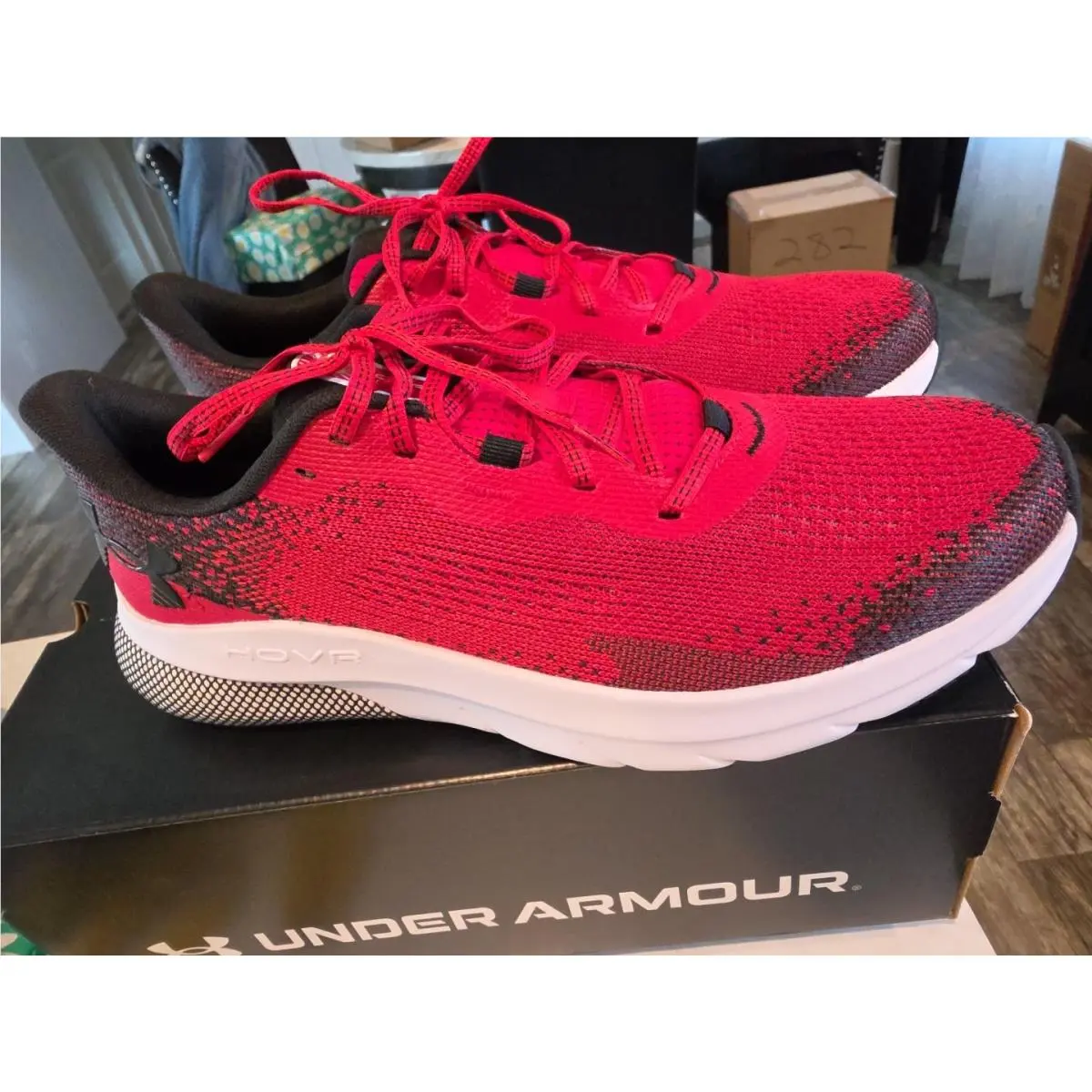 Size 11 - Under Armour Hovr Turbulence 2 White Red. 1004