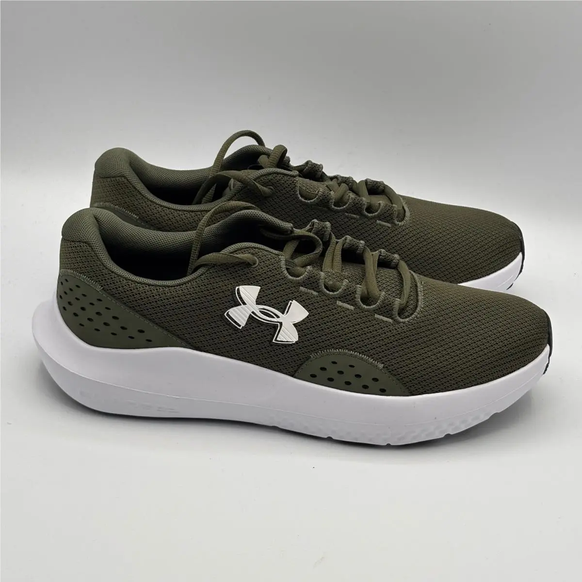 Under Armour UA Charged Surge 4 Shoes Mens 10.5 Green White 3027000-301