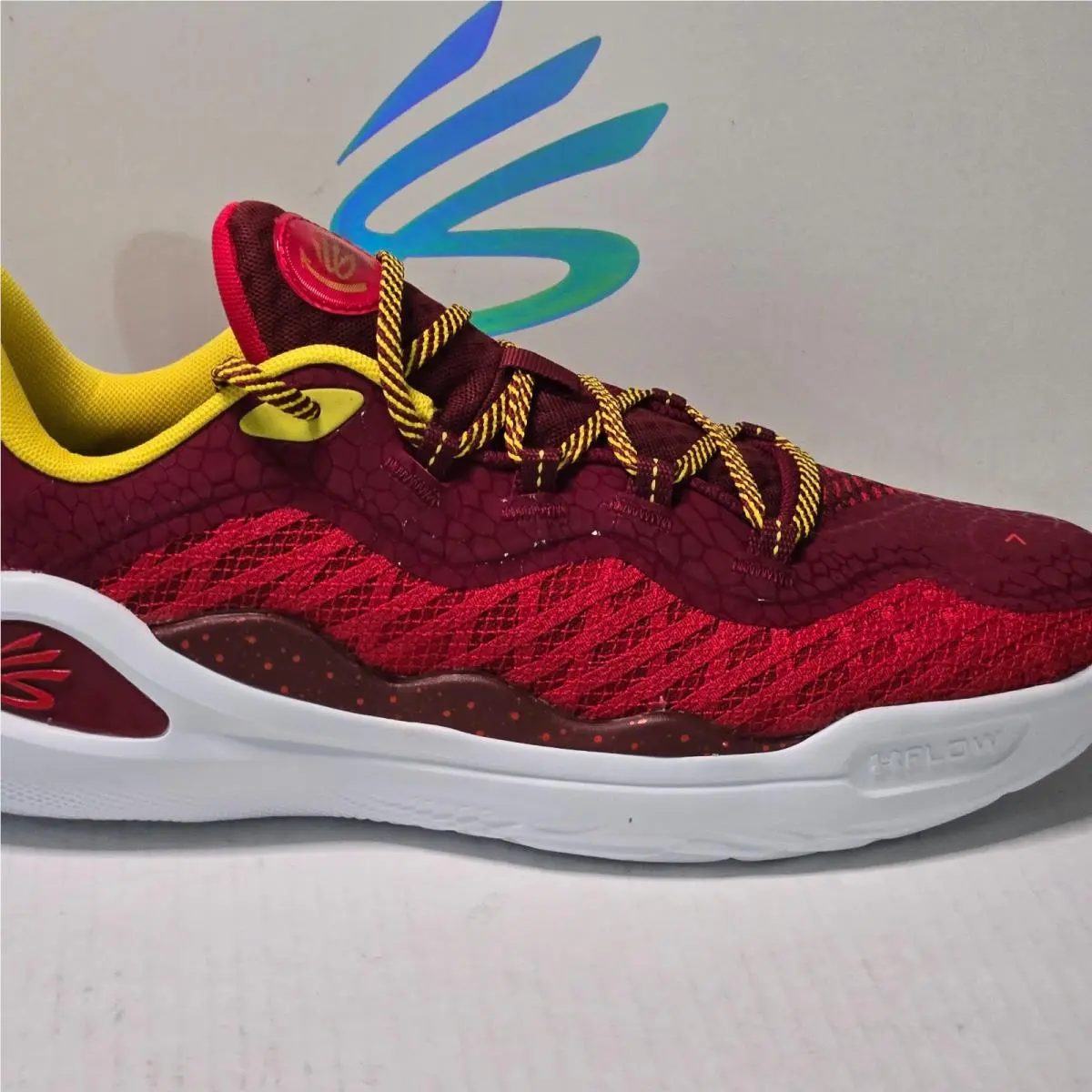 Under Armour Unisex Basketball Shoes Size M12 W13.5 Red Curry 11 Bruce Lee Fire