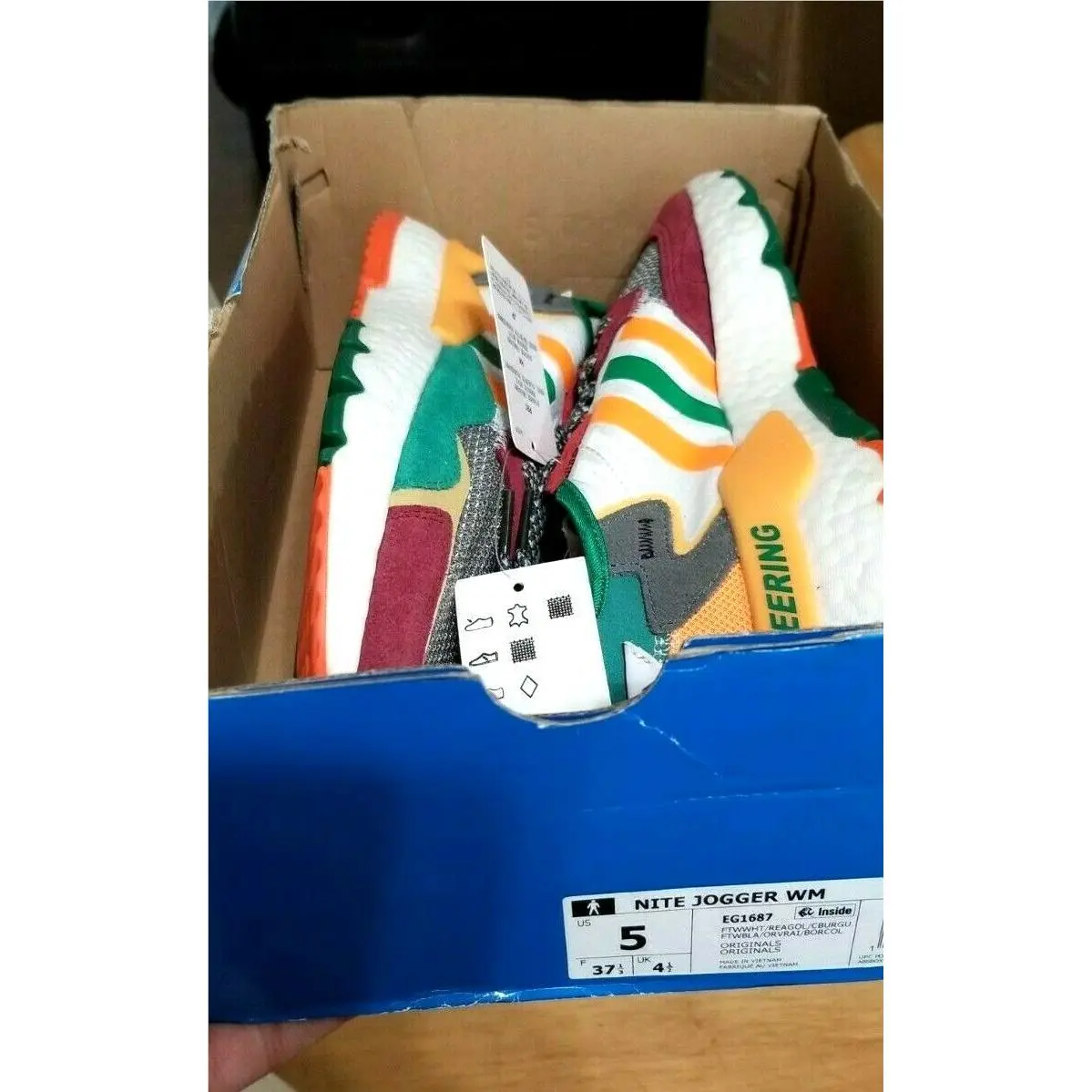 Adidas shoes - Cloud White / Real Gold / Collegiate Burgundy (UPC: 192616616192) 8