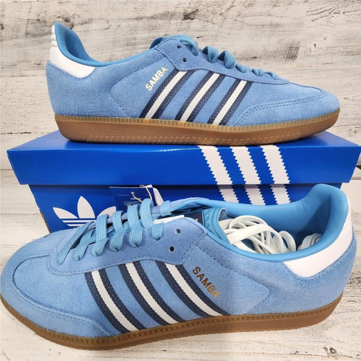 Adidas Samba OG Men 11 Light Blue Fifa World Cup Suede Sneakers IH6827