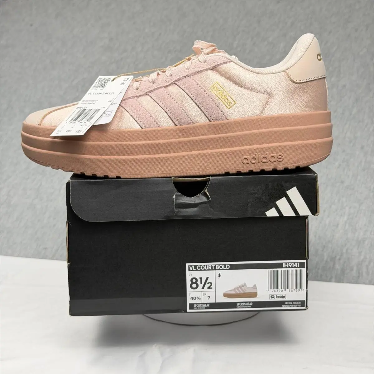 Adidas VL Court Bold Platform Sneakers Wonder Quartz Pink IH9141 Womens 8.5