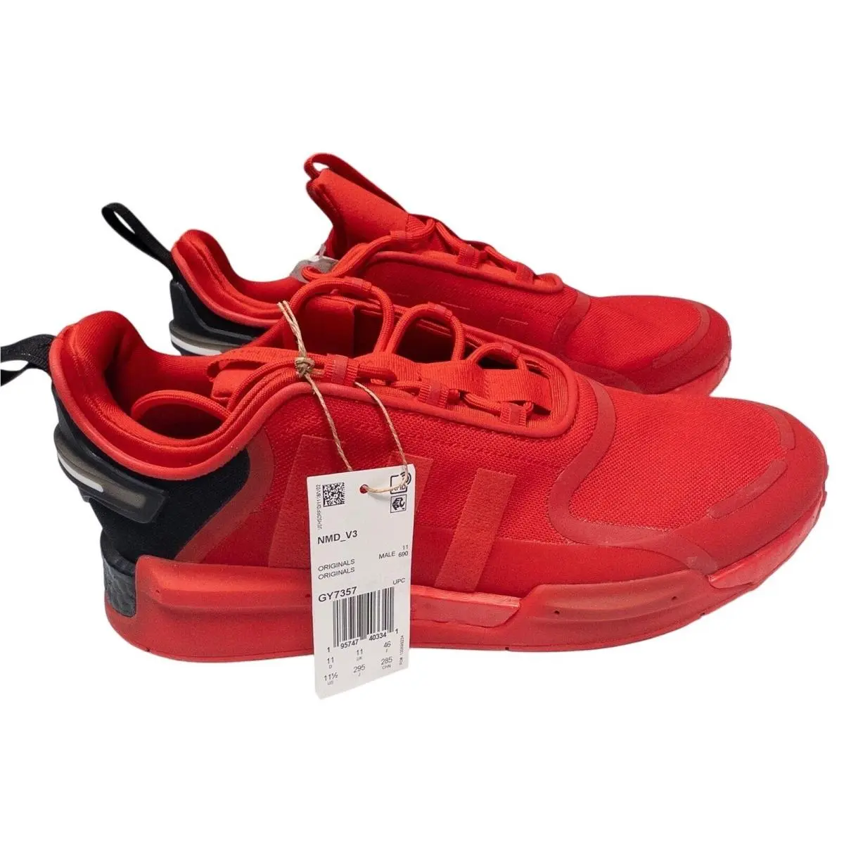 Adidas Nmd V3 Originals Vivid Red Running Shoes Sneakers Mens Size 11.5