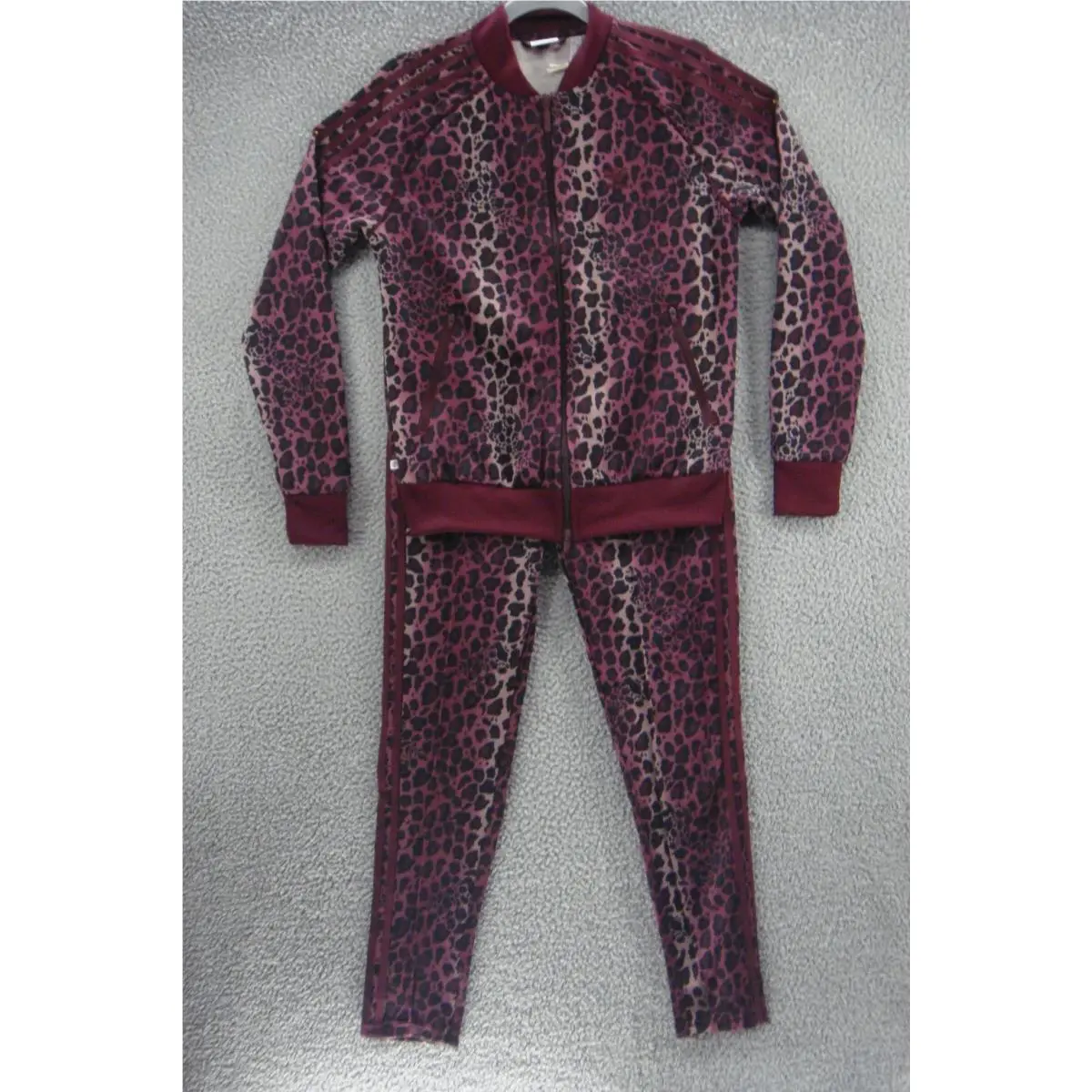 Adidas Tracksuit Womens Small Jacket Pants Super Star Track Suit Leopard Set