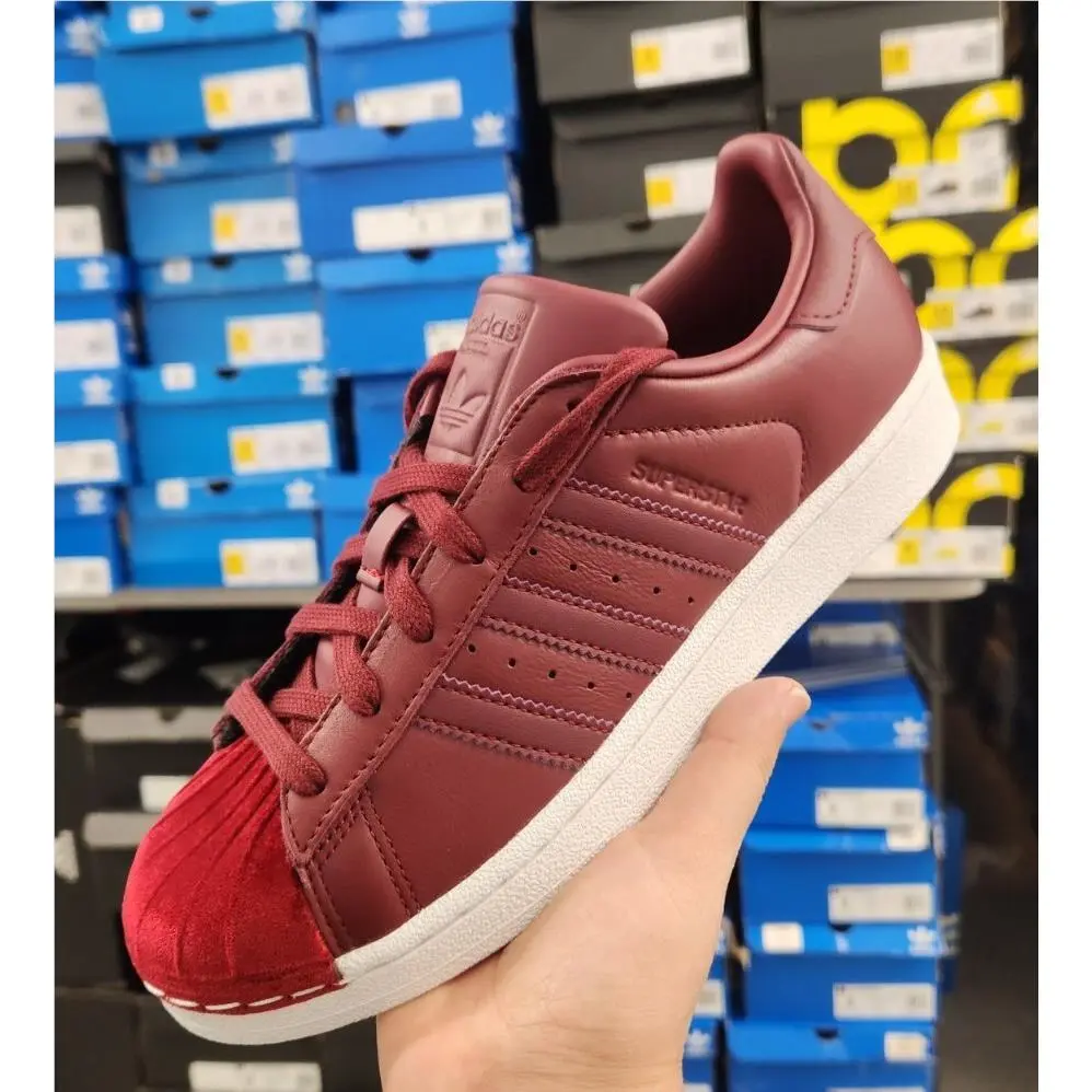 Adidas Superstar BZ0644 Women`s Shoes Collegiate/burgundy Size 7US