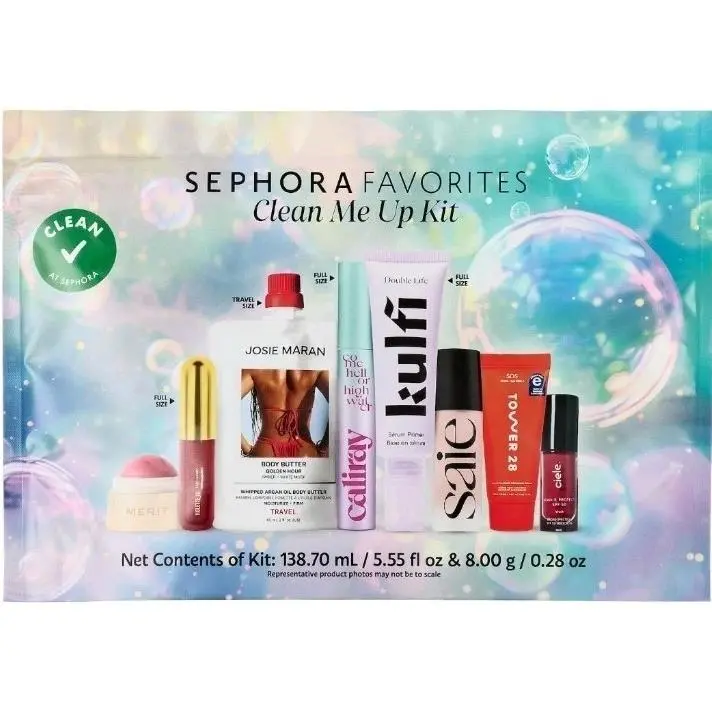 8 Pc Sephora Favorites Clean Me Up Kit Kulfi Primer Tower 28 Recovery Cream Saie
