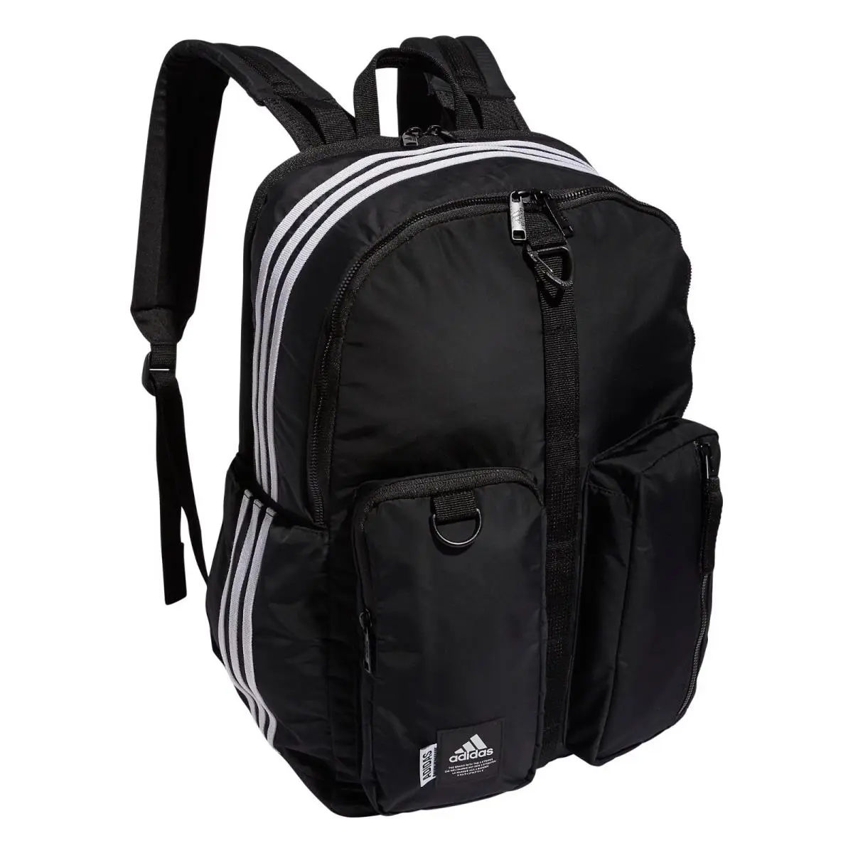 Black Iconic 3-Stripes Backpack by Adidas
