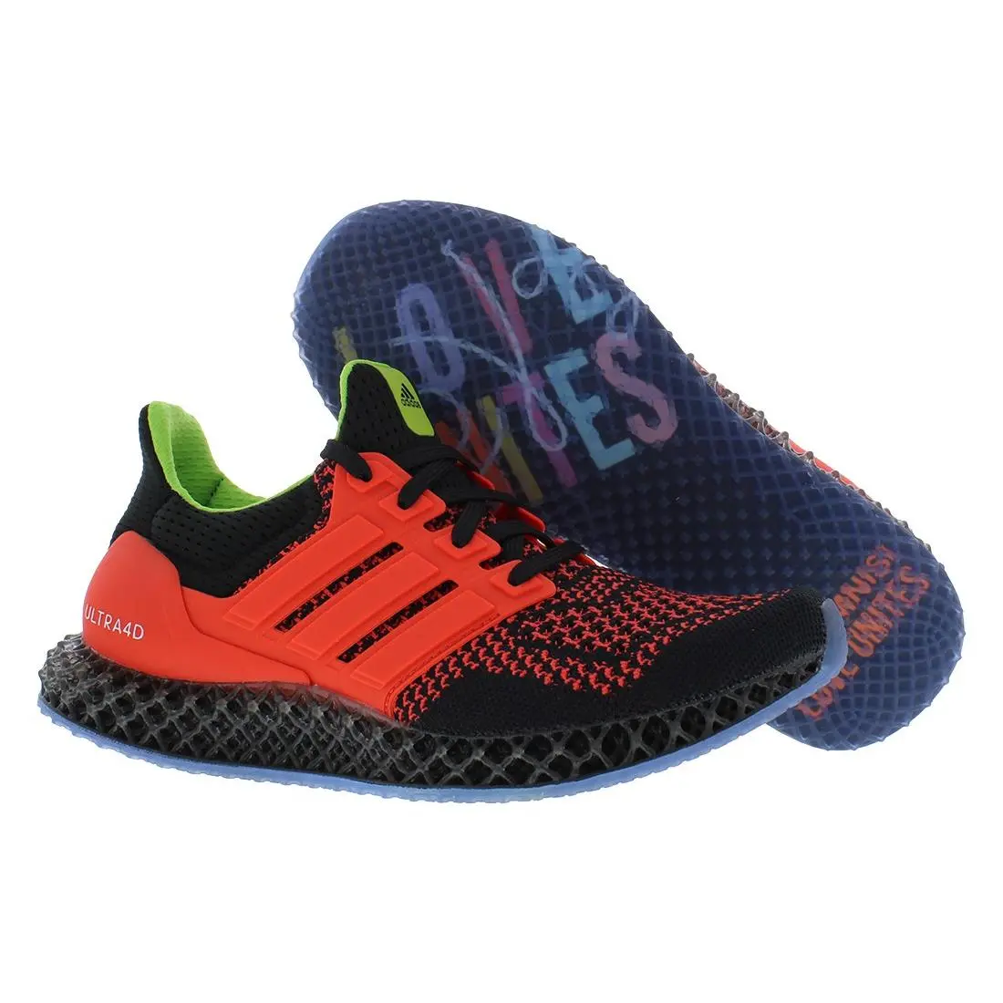 Adidas Ultra 4D Unisex Shoes Size 5 Color: Core Black/bright Red/semi Solar