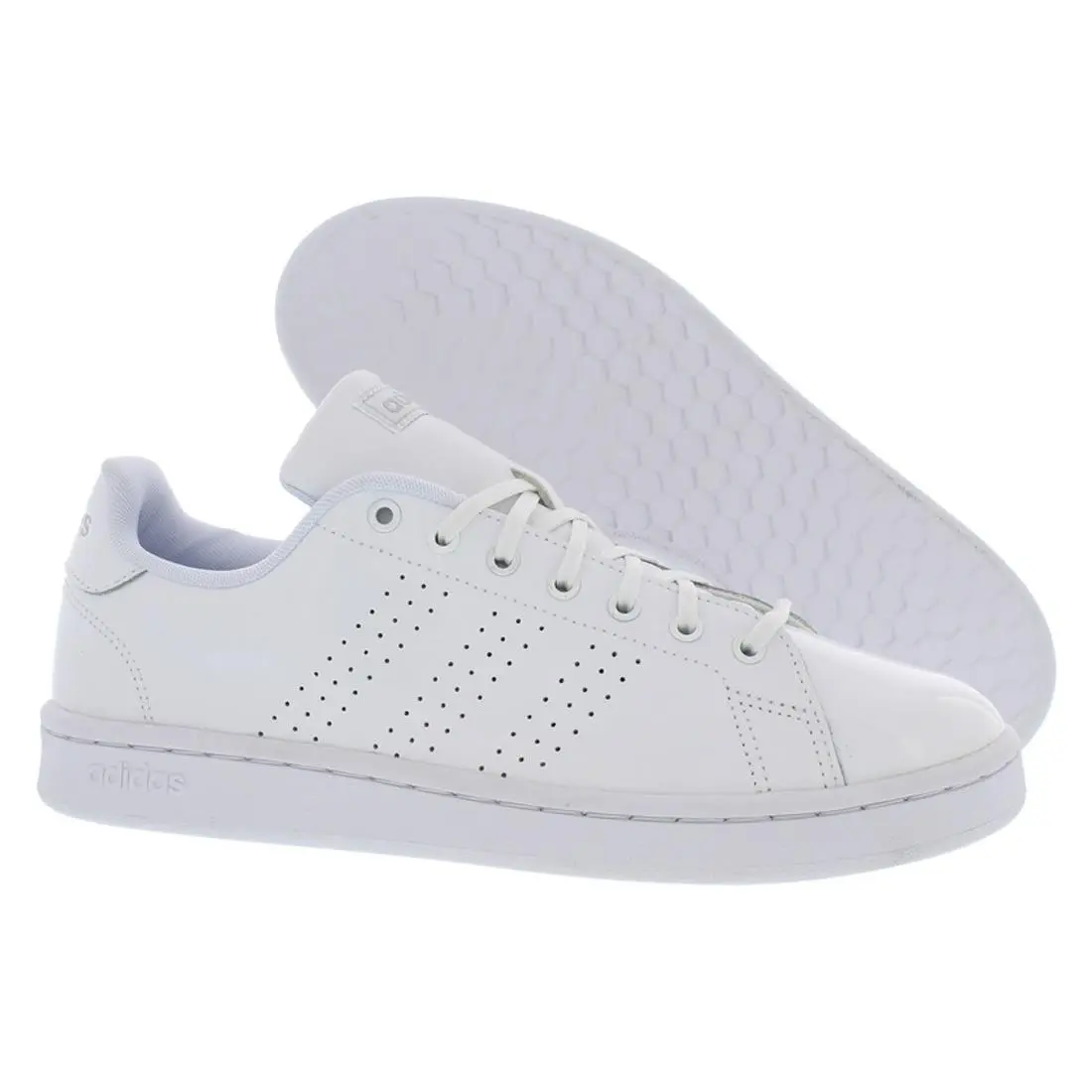 Adidas Advantage Leather Womens Shoes Size 9 Color: White/matte Silver/light