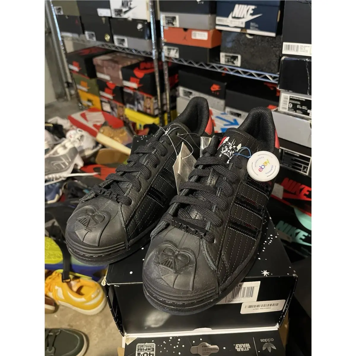 Size 8.5 - Star Wars x Adidas Superstar Darth Vader