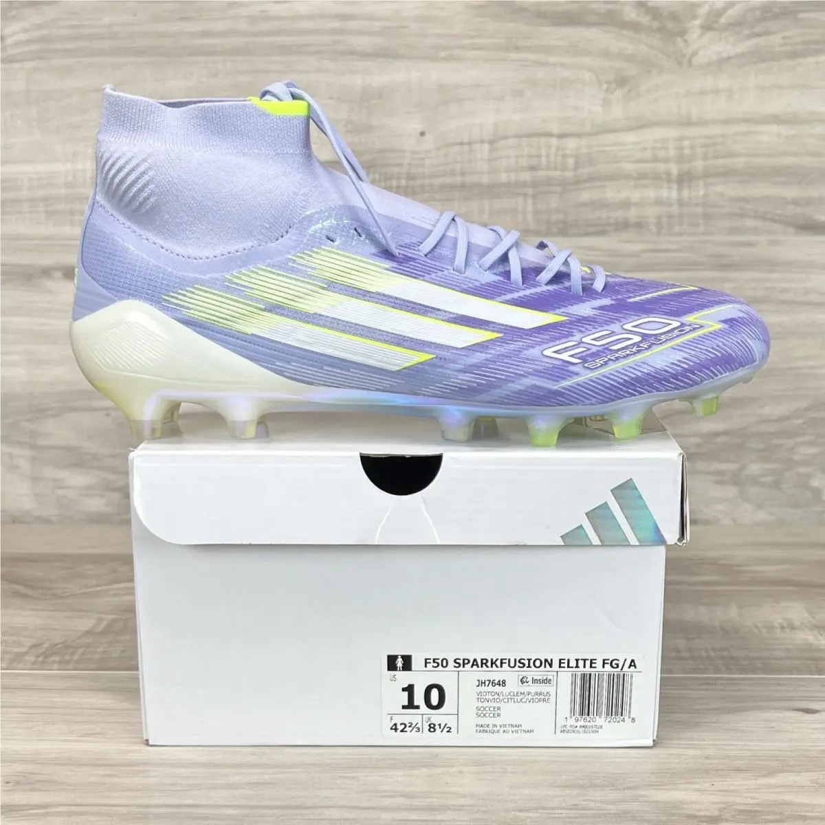 Adidas F50 Sparkfusion Elite Mid FG AG Soccer Cleats Violet Womens 10 JH7648