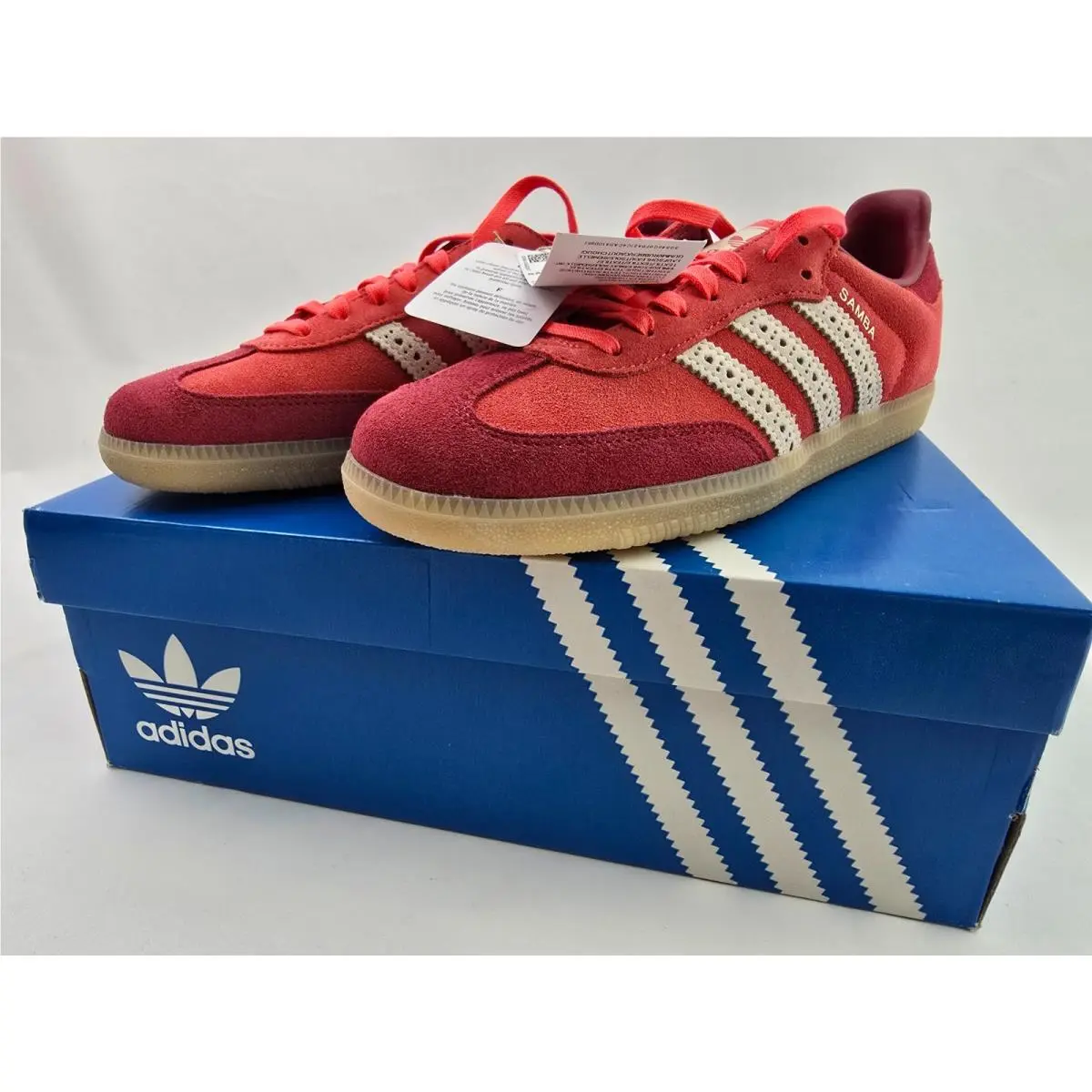 Kids Size 7 Women Size 8.5 Adidas Samba OG Valentines Day Red