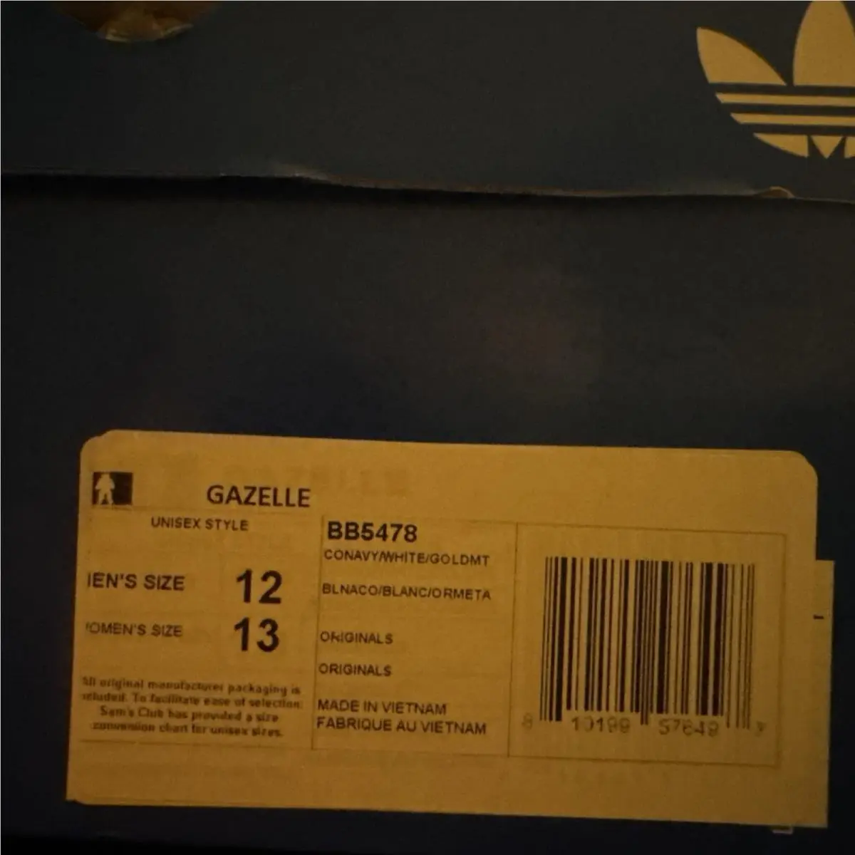Adidas shoes - adidas Gazelle - Gazelle - Navy White (UPC: 0810199576497) 7