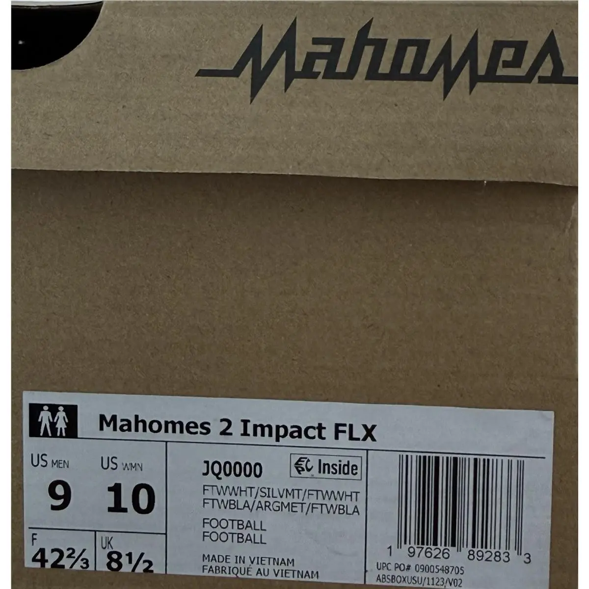 Adidas shoes - Mahomes 2 Impact FLX - Mahomes Impact FLX - JQ0000 - White Gray 10