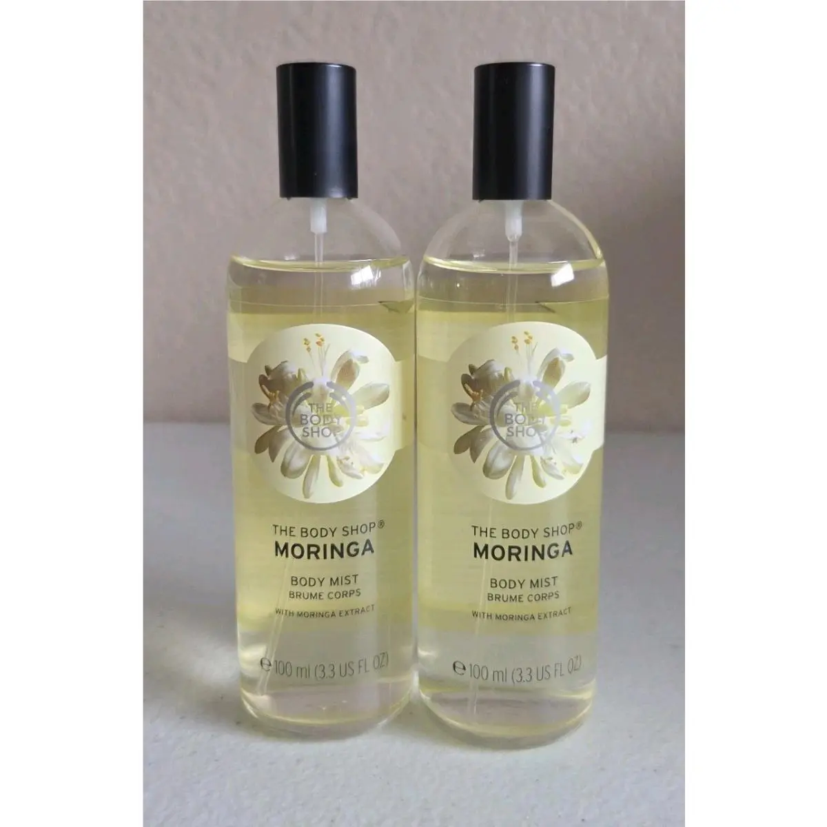 The Body Shop Moringa Body Mist 100ml Floral Fragrance Spray Lot 2 3.3 US FL OZ