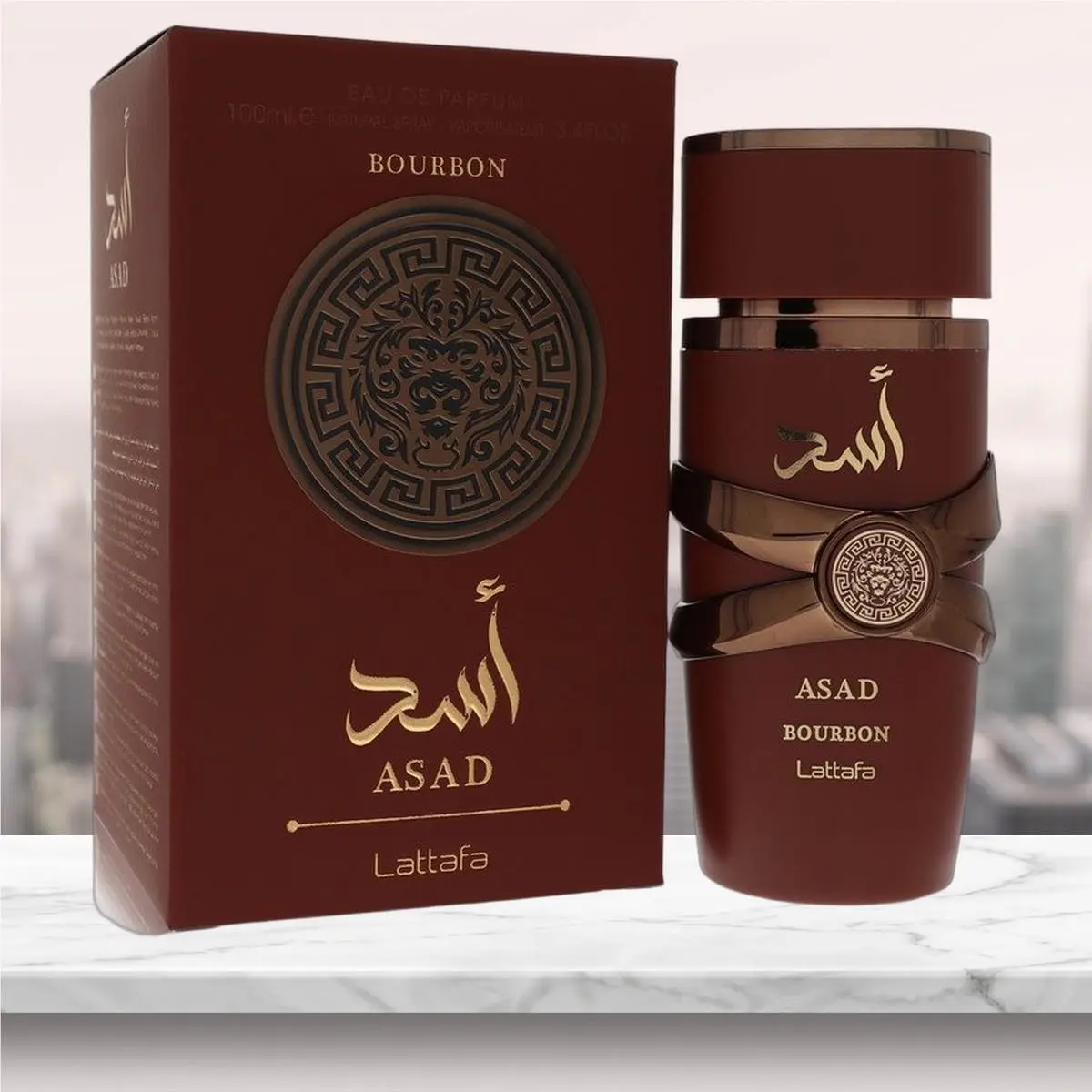 Lattafa Asad Bourbon Eau De Parfum Spray By Lattafa - 3.4 oz