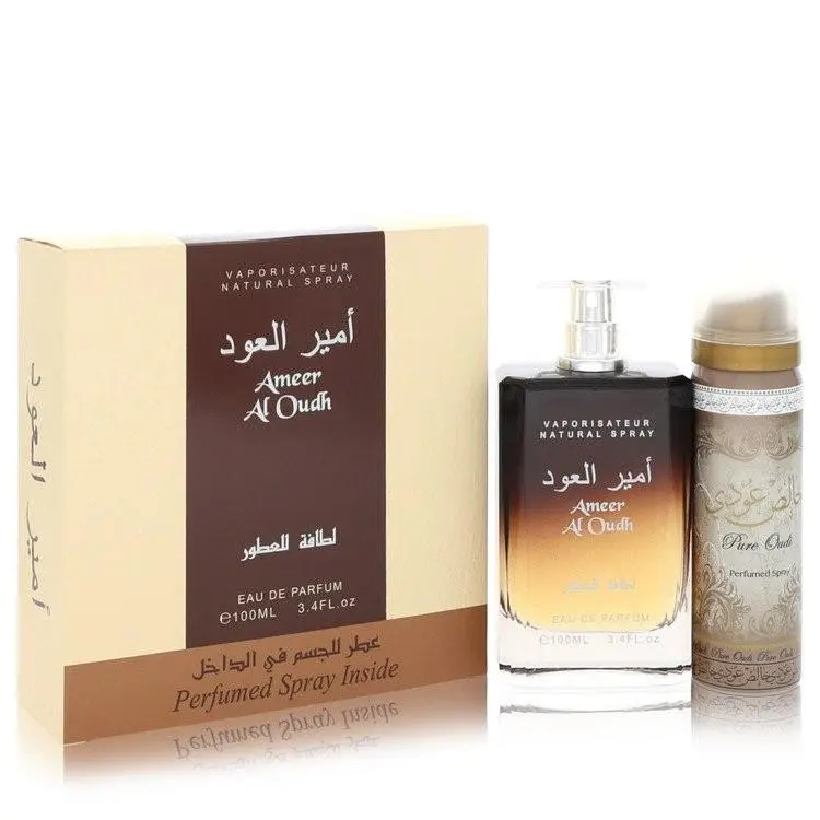 Ameer Al Oudh Lattafa Gift Set 3.4 oz Edp + 1.7 oz Perfumed / e Multi