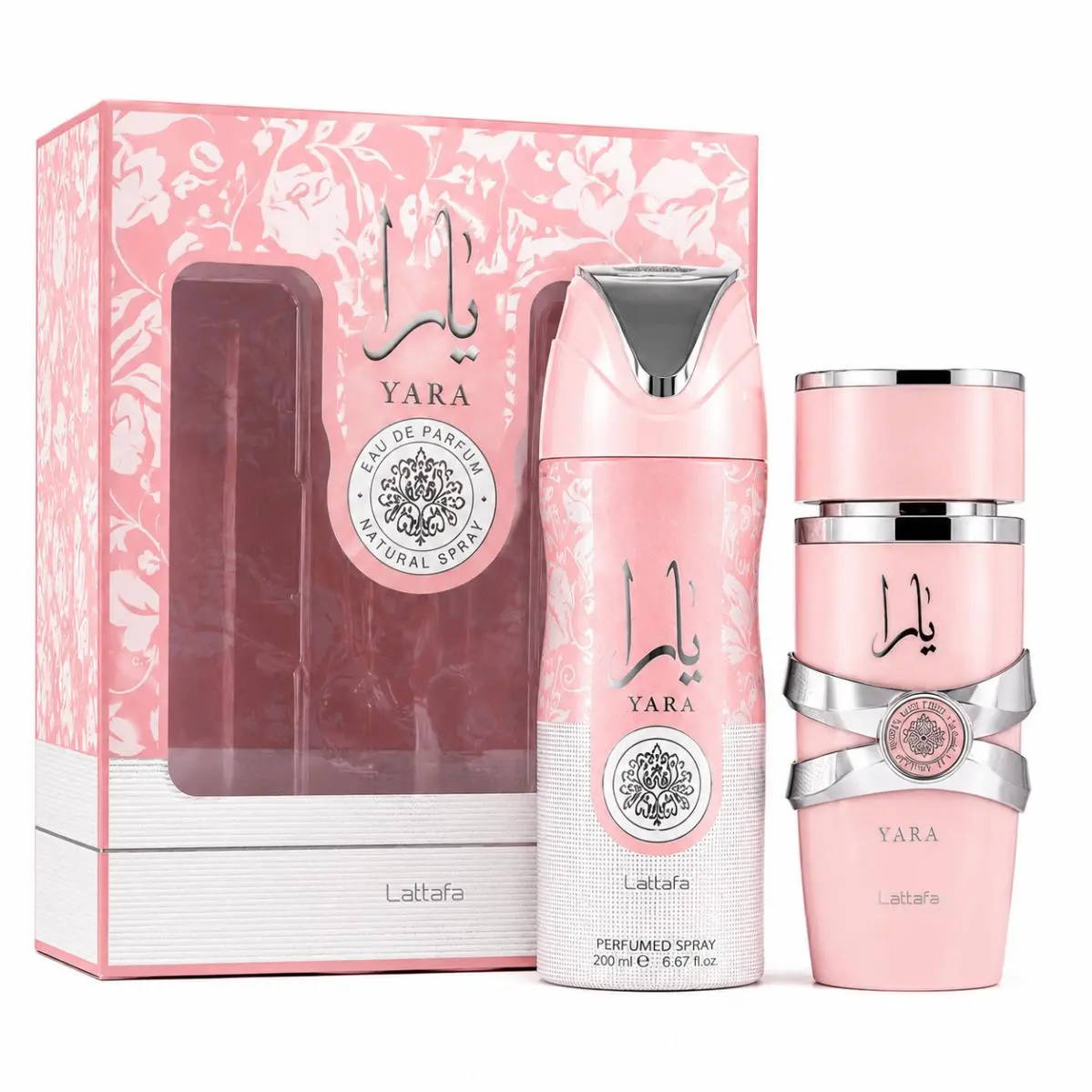 Yara Gift Set by Lattafa Eau de Parfum 100ml Perfumed Spray 200ml – Women Perf
