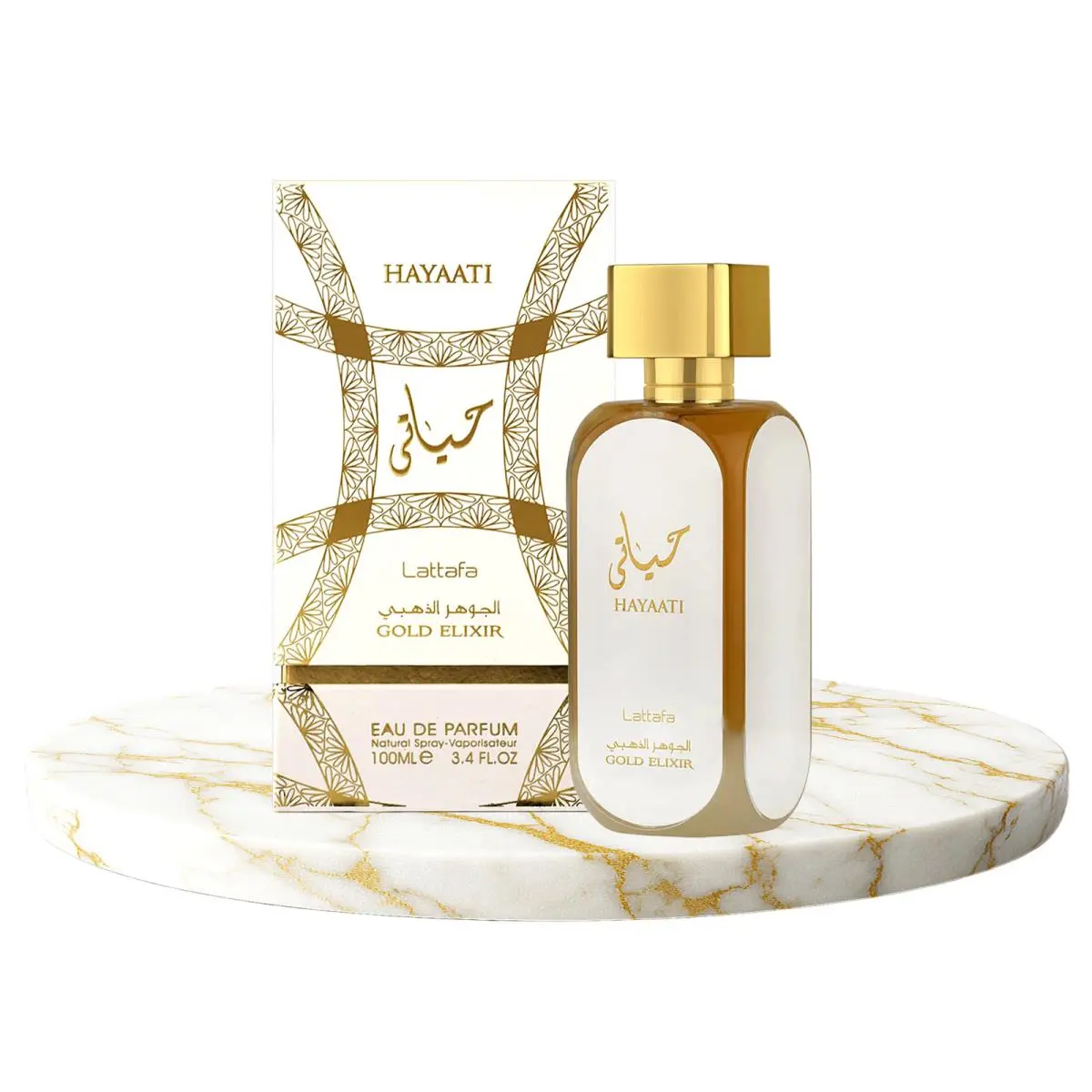 Lattafa Hayaati Gold Elixir Eau de Parfum Spray For Unisex 3.4 fl oz 100ml