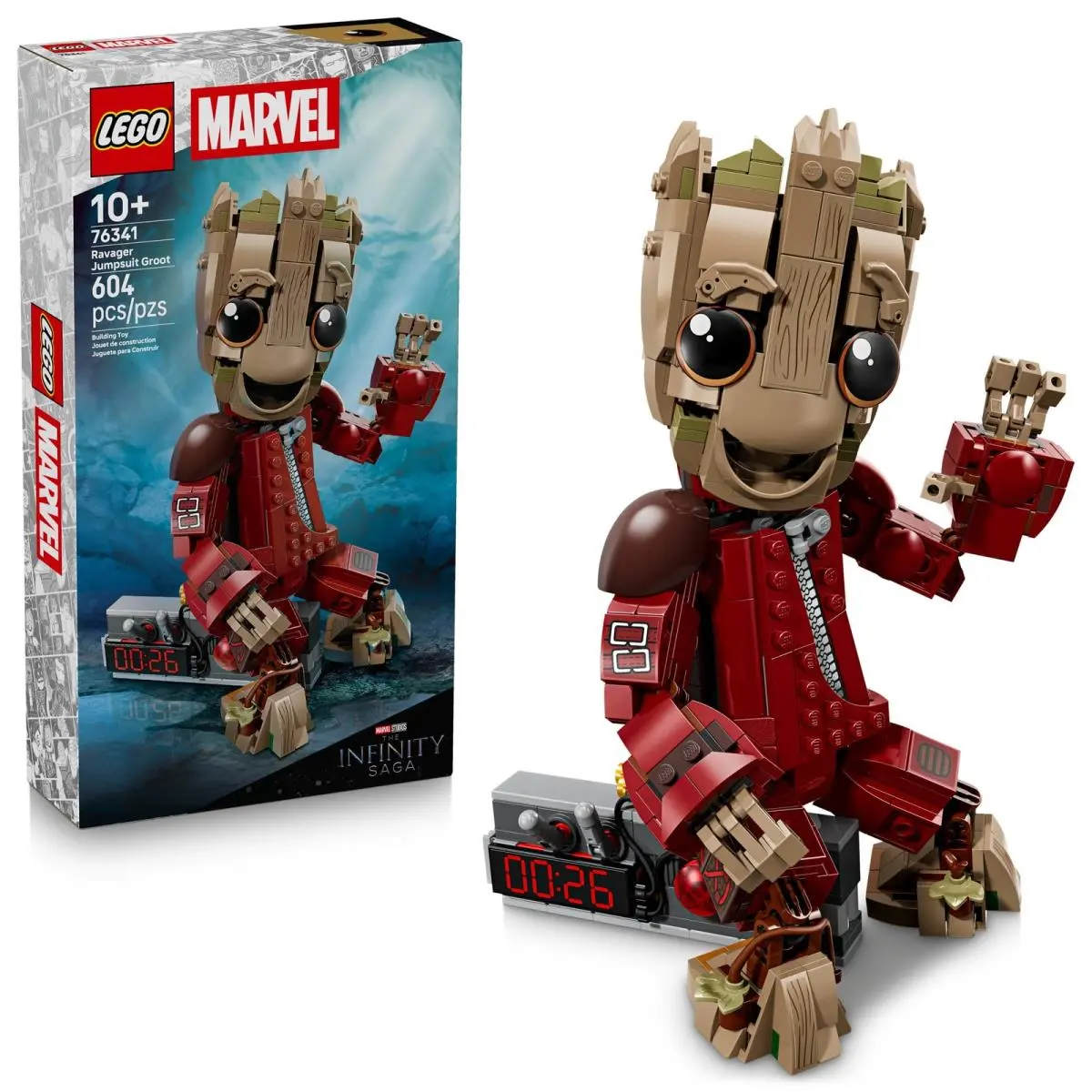 Lego Marvel Ravager Jumpsuit Groot Posable Figure 604 Pieces Ages 10+ 6588673