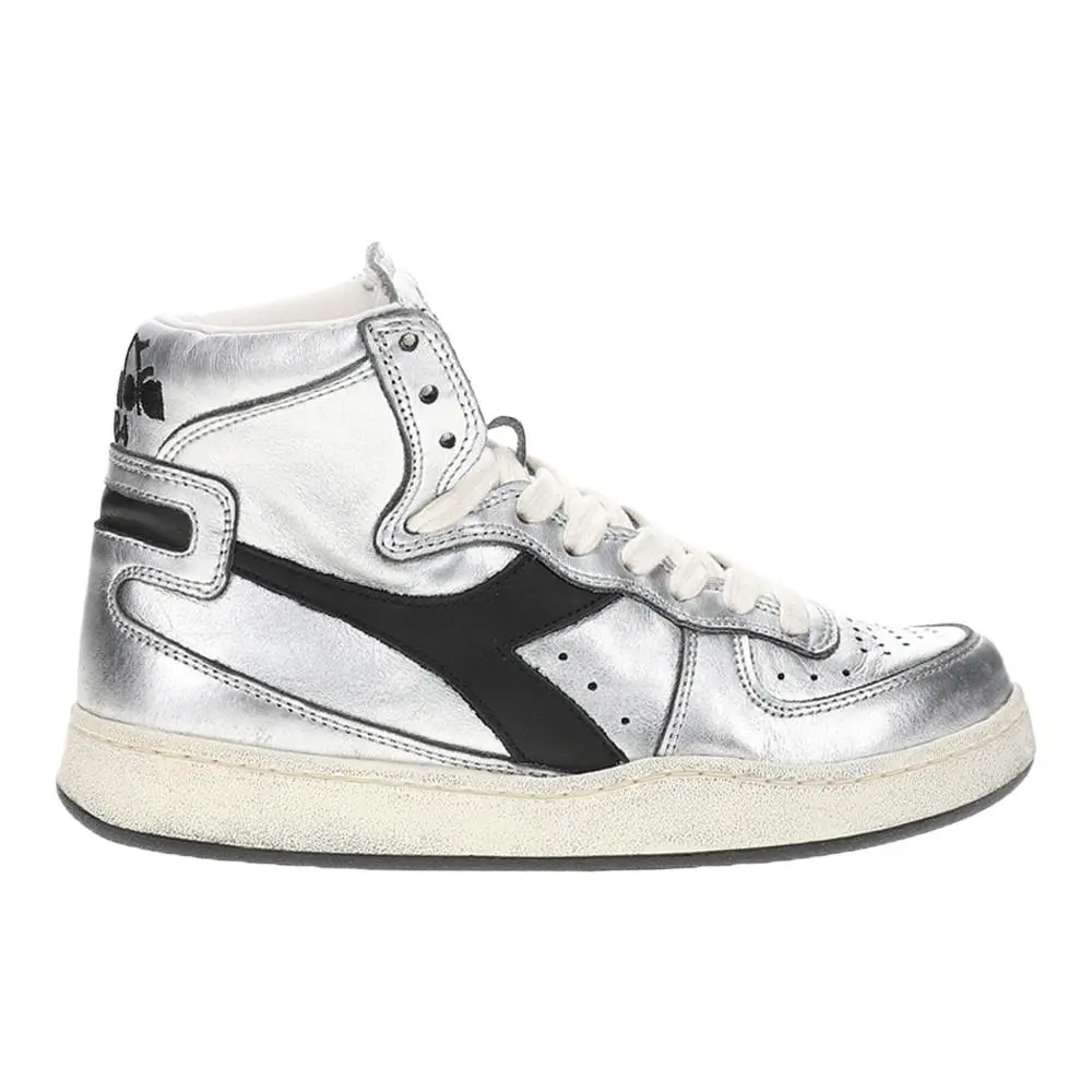Diadora shoes - diadora Mi Basket Used Metallic Lace Up - 176694-C4702 - Silver 4