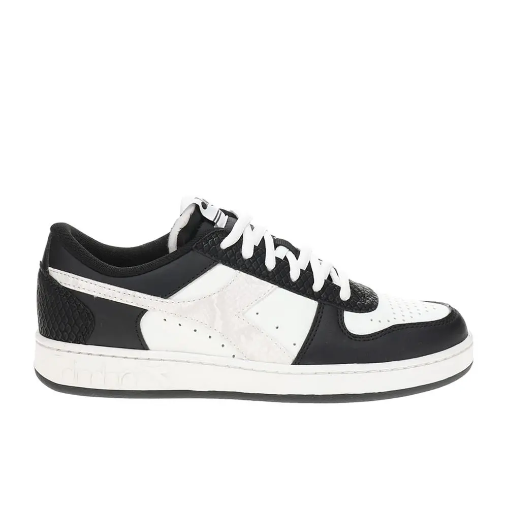 Diadora Magic Basket Low Reptile Lace Up Womens Black Sneakers Casual Shoes 179