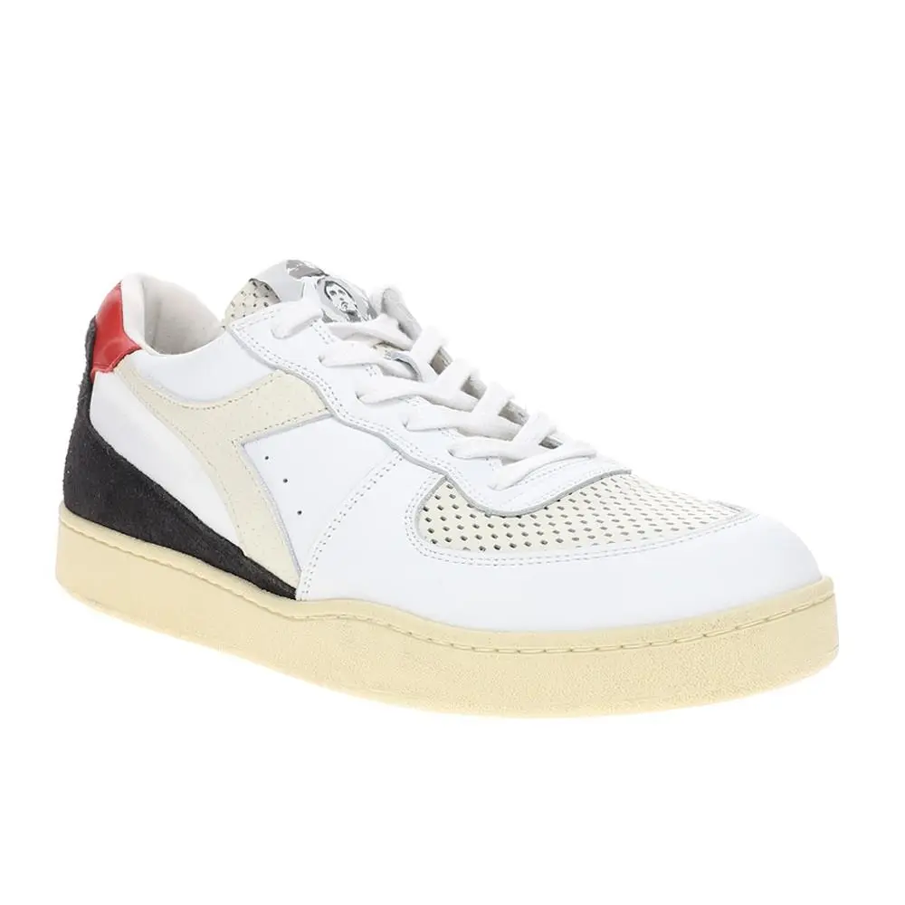 Diadora shoes - diadora Mi Basket Low Punched Italia Lace Up - 179703-20006 - White 0
