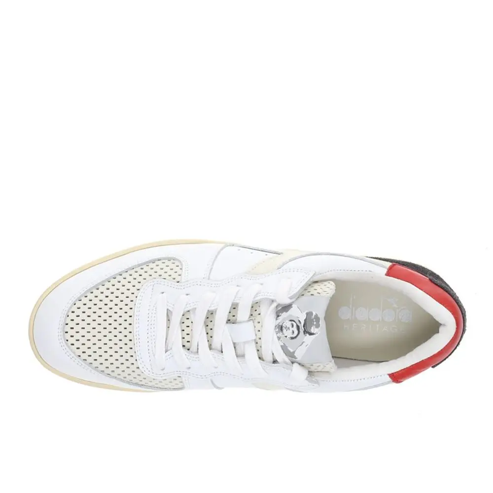 Diadora shoes - diadora Mi Basket Low Punched Italia Lace Up - 179703-20006 - White 2