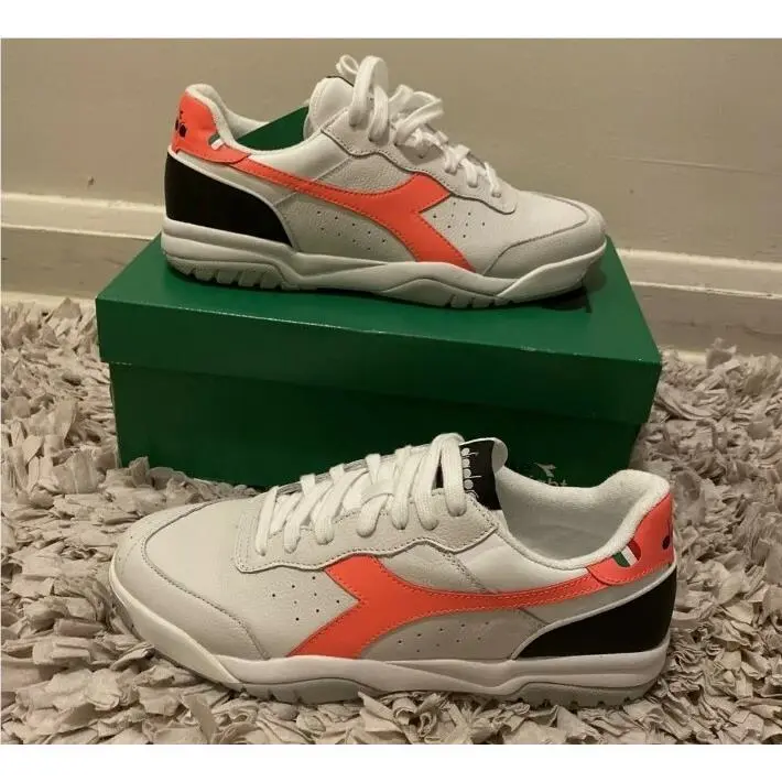 Diadora Maverick H.o.c c1405 White Dark Red Black Men`s Shoes Leather Italy