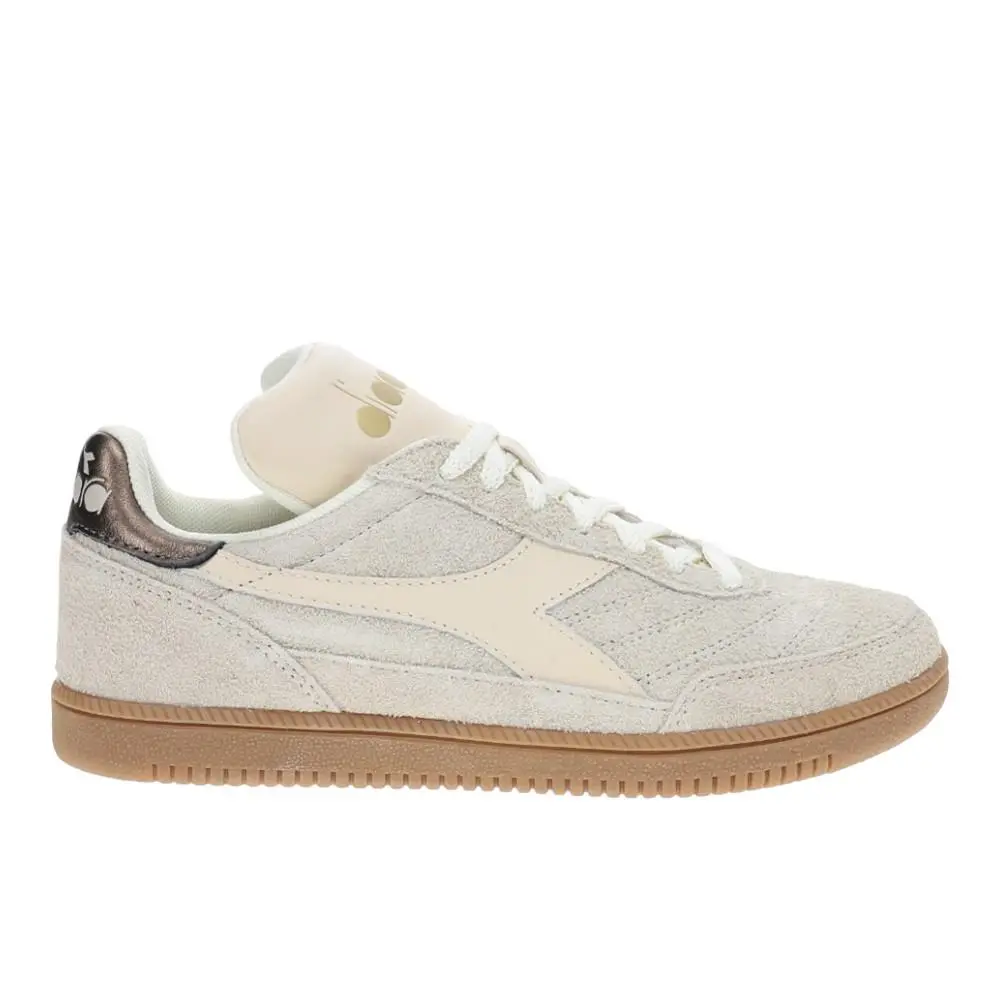 Diadora Gold Indoor Hairy Lace Up Mens Beige Sneakers Casual Shoes 182054-25073
