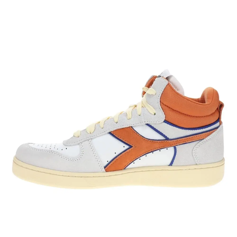 Diadora shoes - diadora Magic Basket Demi Cut Suede Leather Lace Up - 178563-C0326 - Orange, White 1