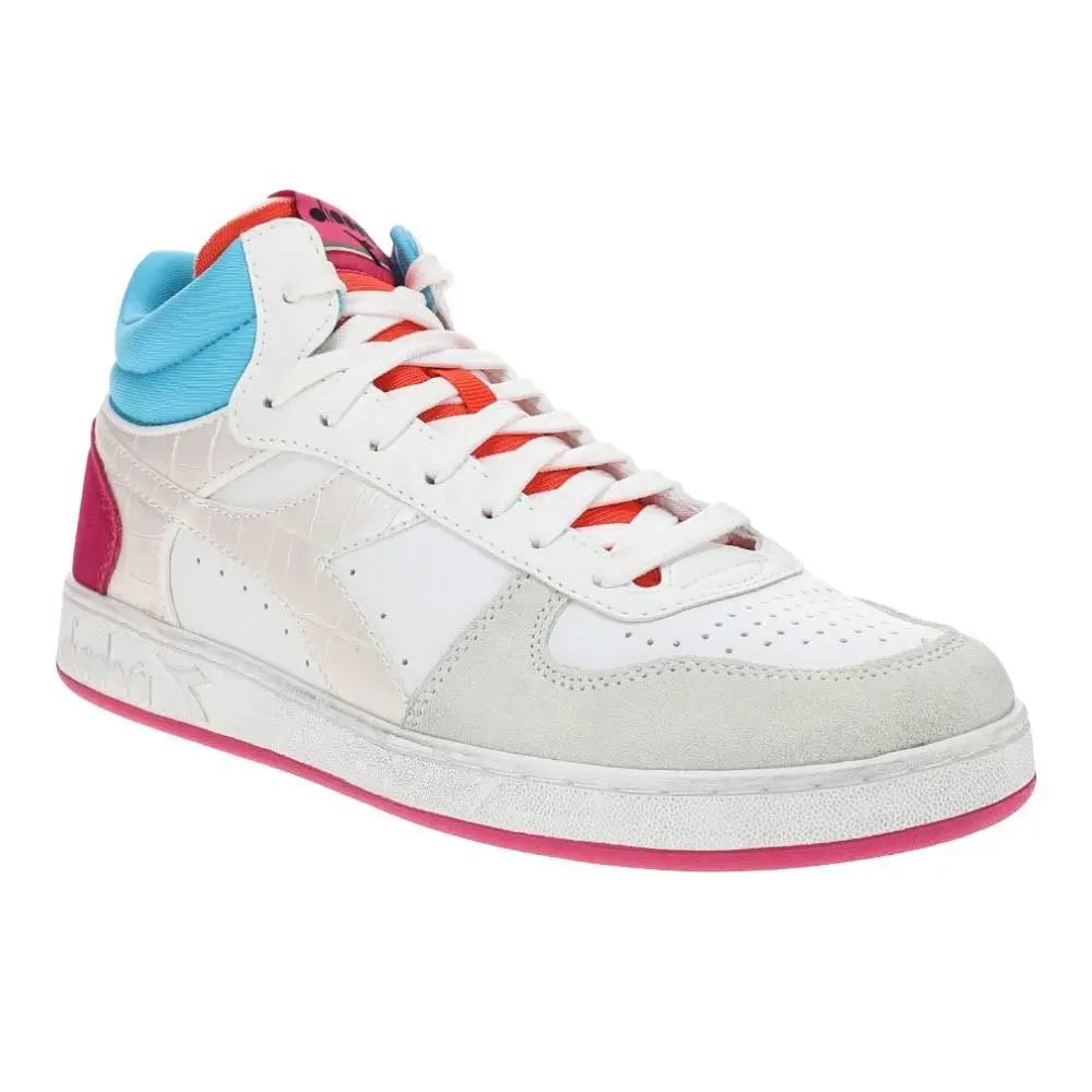 Diadora shoes - diadora Magic Basket Demi Croco Lace Up - 179302-D0293 - White 7