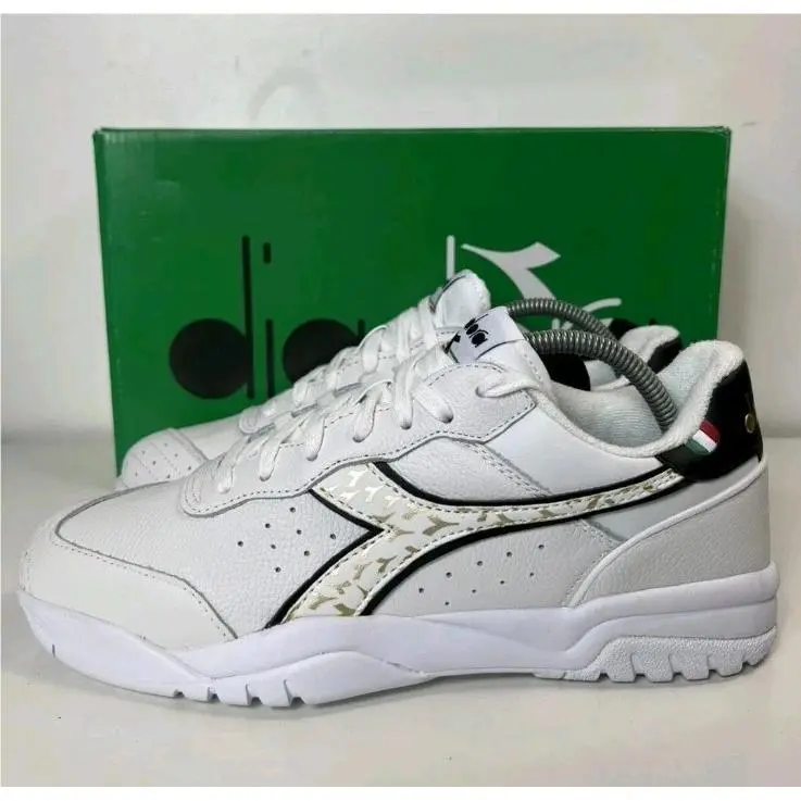 Diadora Maverick H.o.c. White Rich Gold Italy Logo Men`s Shoes