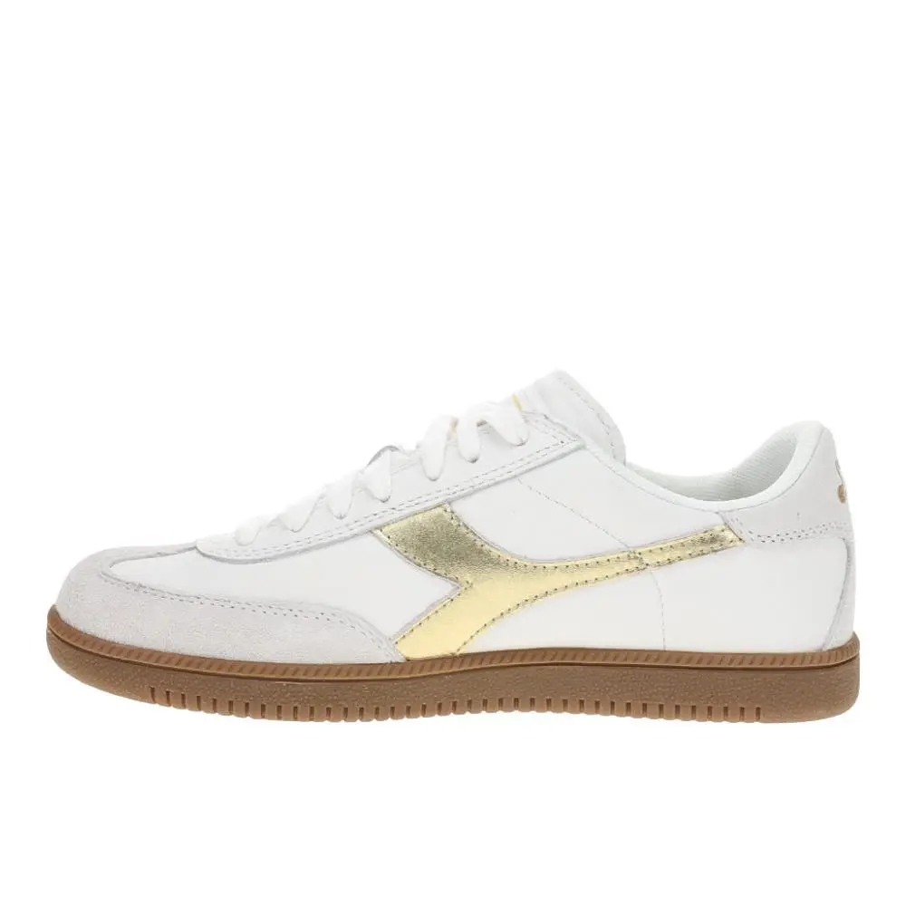 Diadora shoes - diadora Trainer Dore Lace Up - 182420-C1070 - Gold, White (UPC: 197020488854) 1