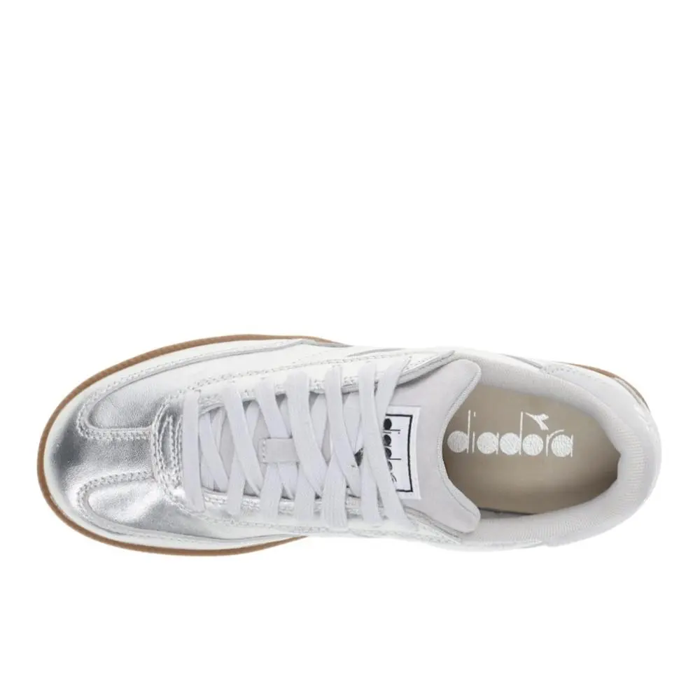Diadora shoes - diadora Trainer Metallic Lace Up - 181987-90001 - Silver (UPC: 197020490383) 2