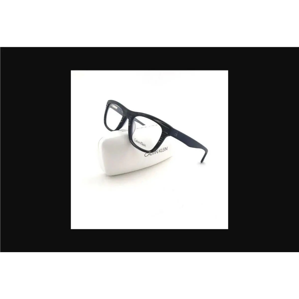 CK5886 278 Blue Gray Marble Eyeglasses 54-19-140 Case Cloth by Calvin Klein