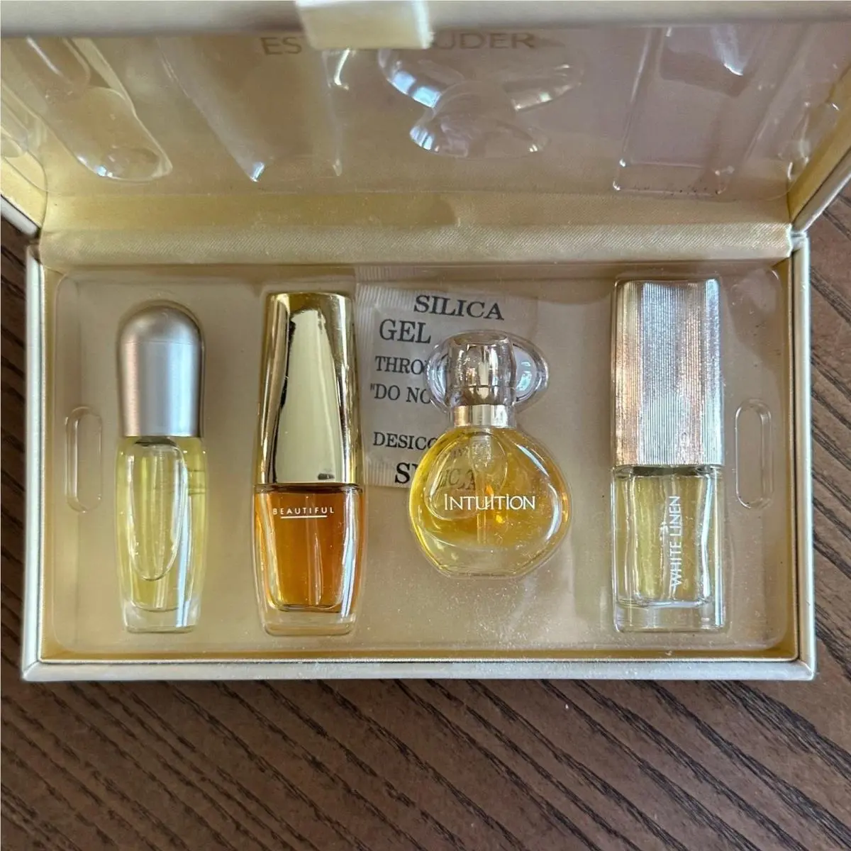 Vintage Estee Lauder Perfume Treasures Set Beautiful Intuition White Linen Minis