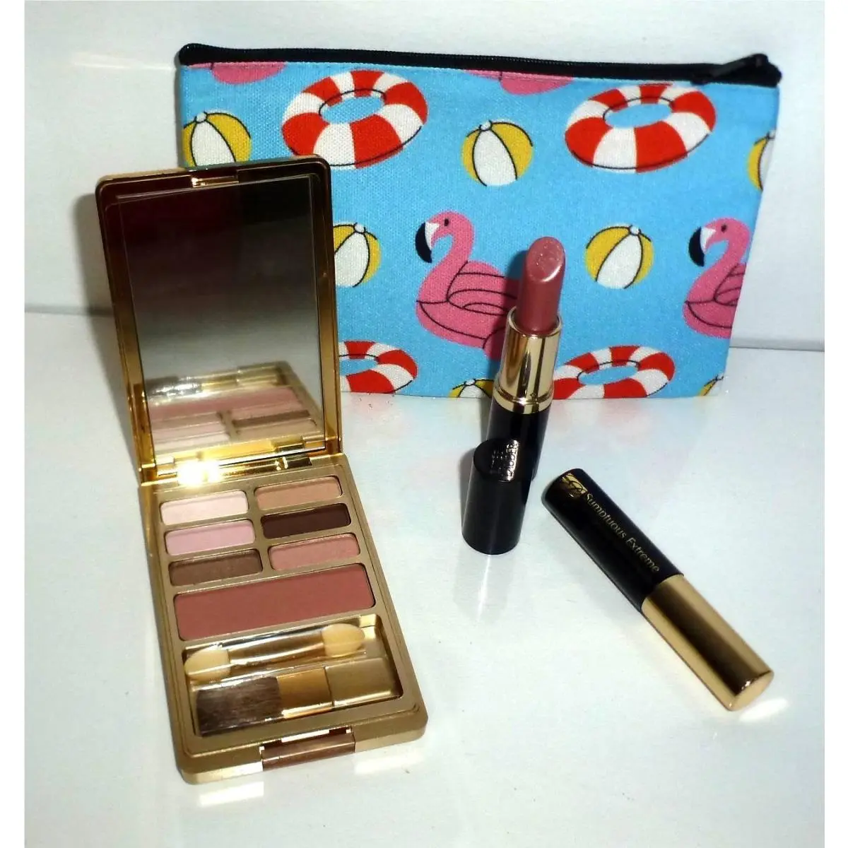 Estee Lauder Gift Set - Lipstick Marcara Color Palette Cosmetic Bag