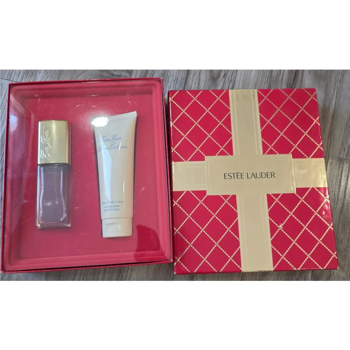 Estee Lauder Private Collection Two Set 1.75 Oz Pure Fragrance Spray Lotion Vtg