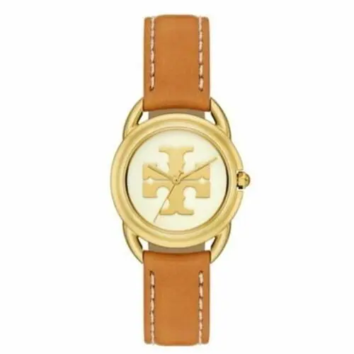 Tory Burch TBW7226 Miller Ivory Dial Brown Leather Strap Women s Watch