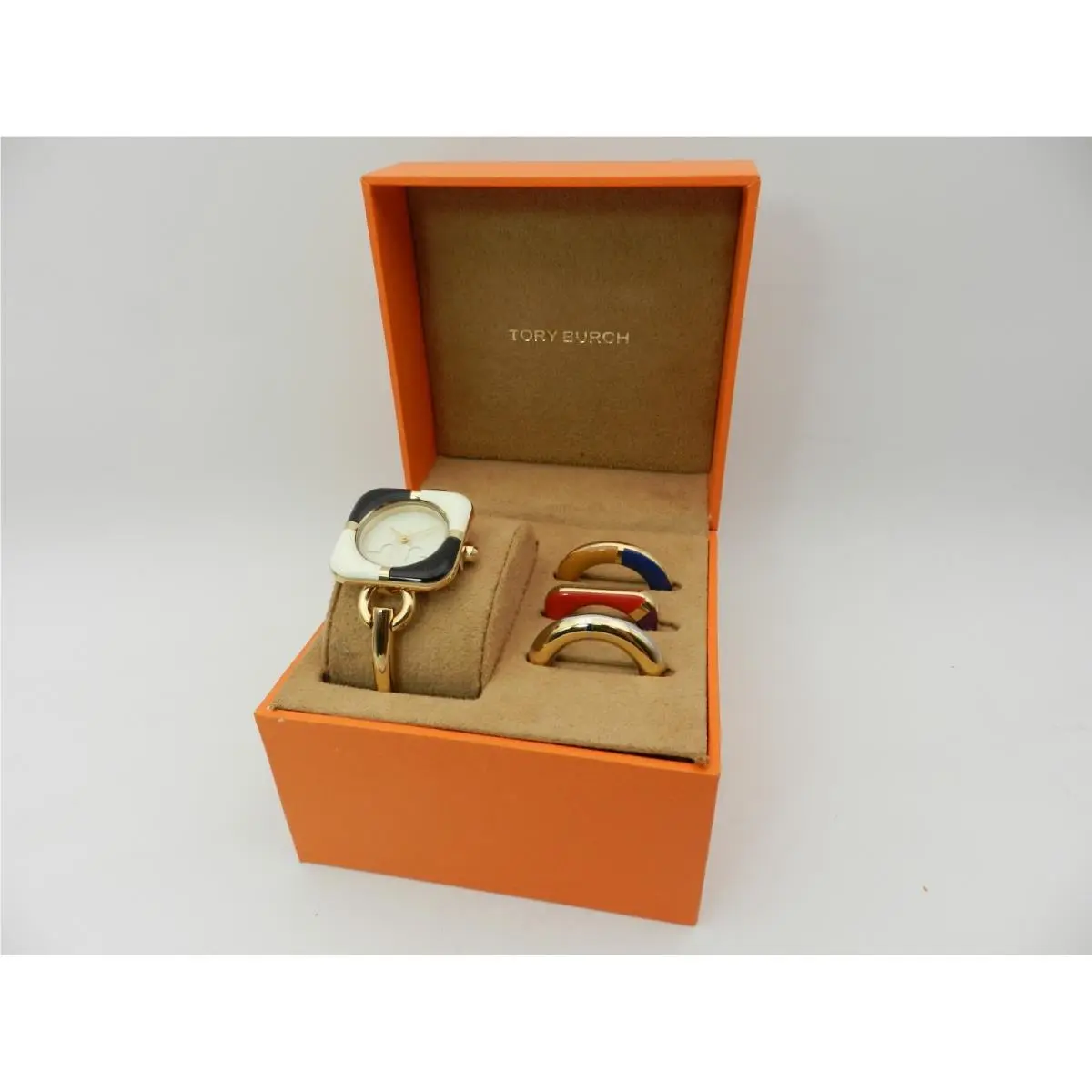 Tory Burch Women`s The Miller Gold-tone Stainless Steel Bracelet Watch 34mm Set