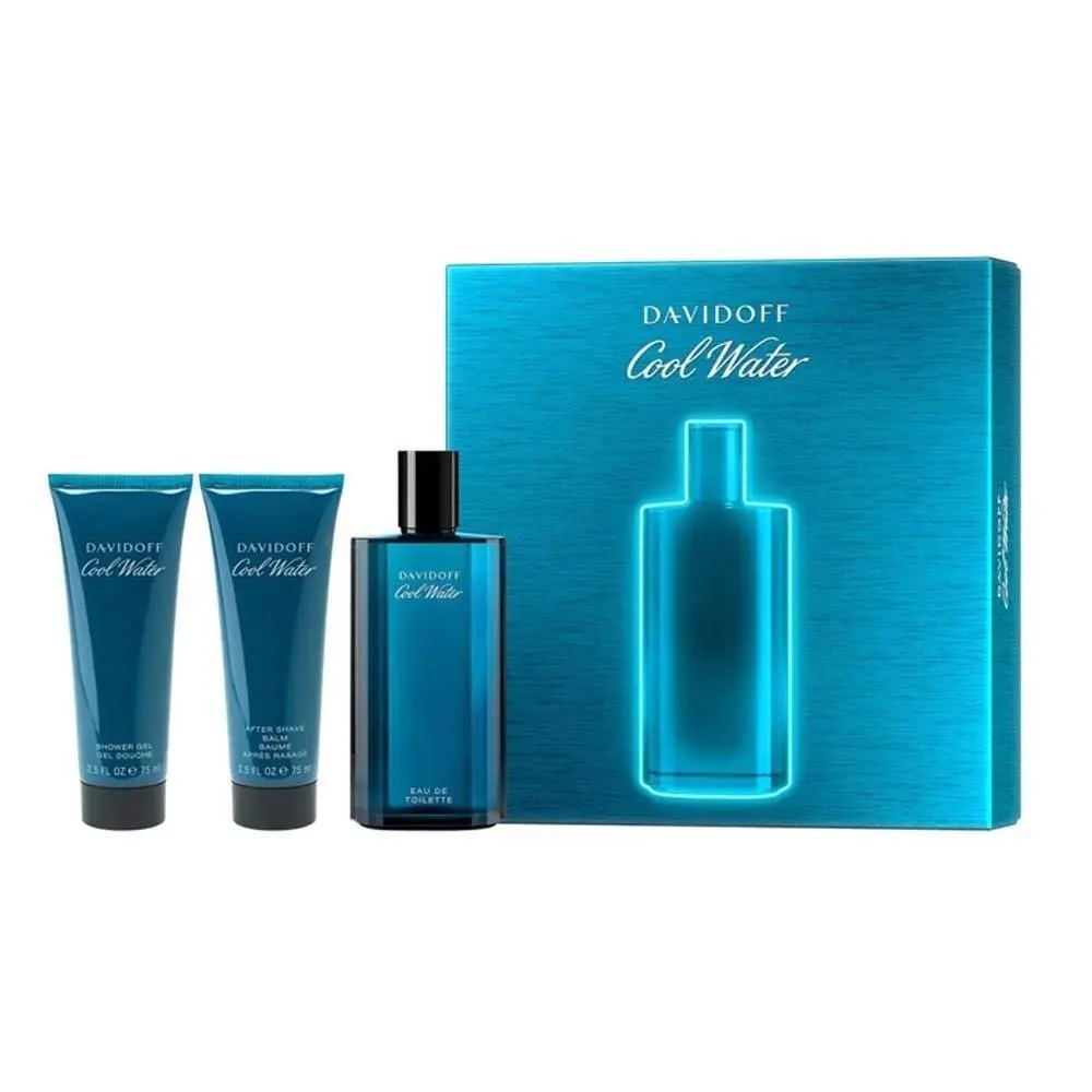 Davidoff Cool Water Perfume For Men Gift Set – 3 Piece Set with Eau